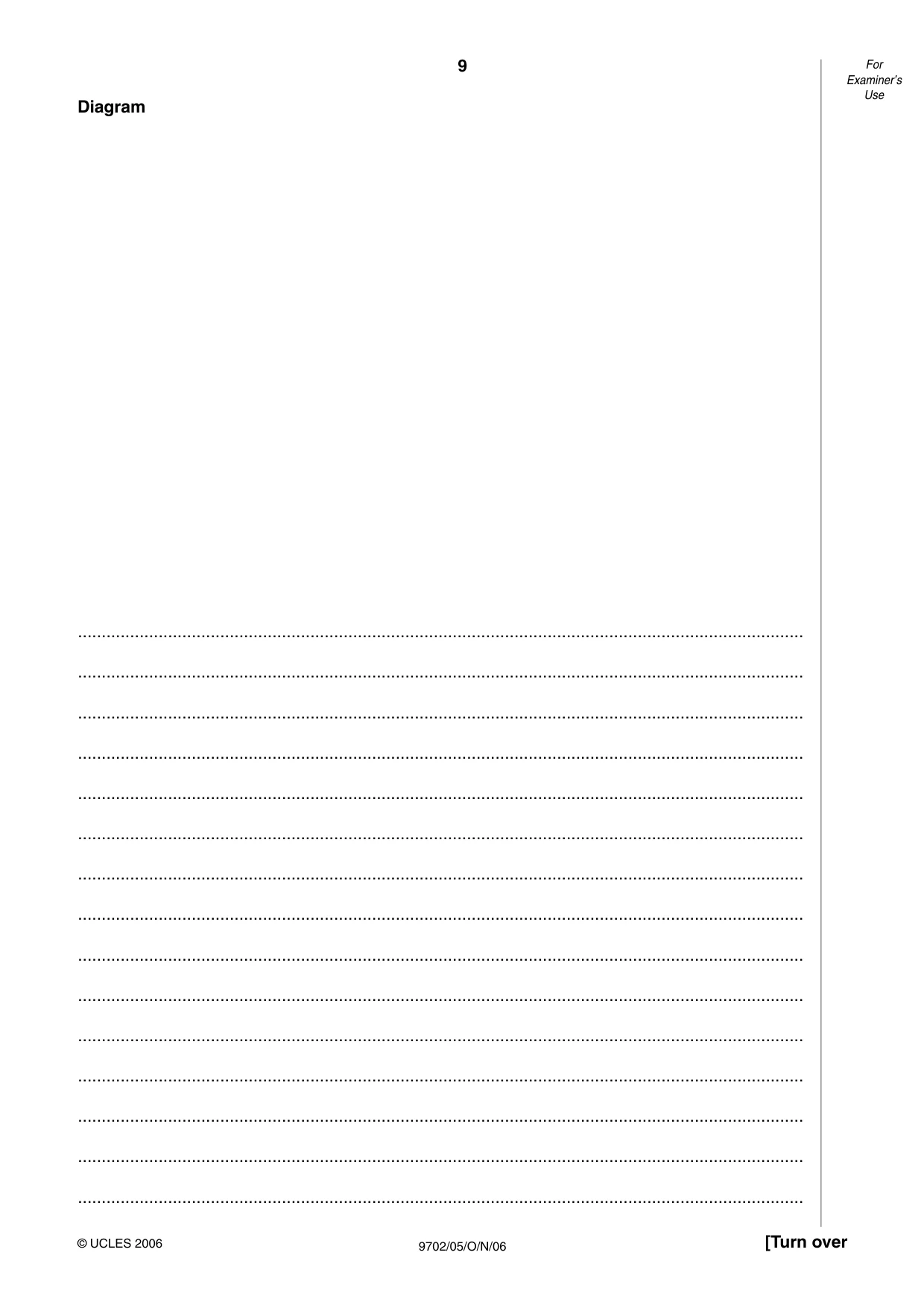 Cambridge A Level Physics 9702 2006 Oct/Nov Paper 5 · Variant 1 question paper, page 9 of 12