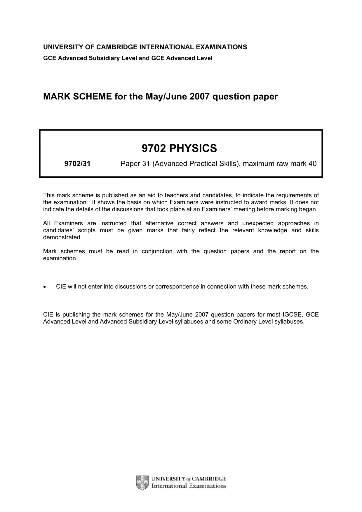 Mark scheme, page 1 of 5