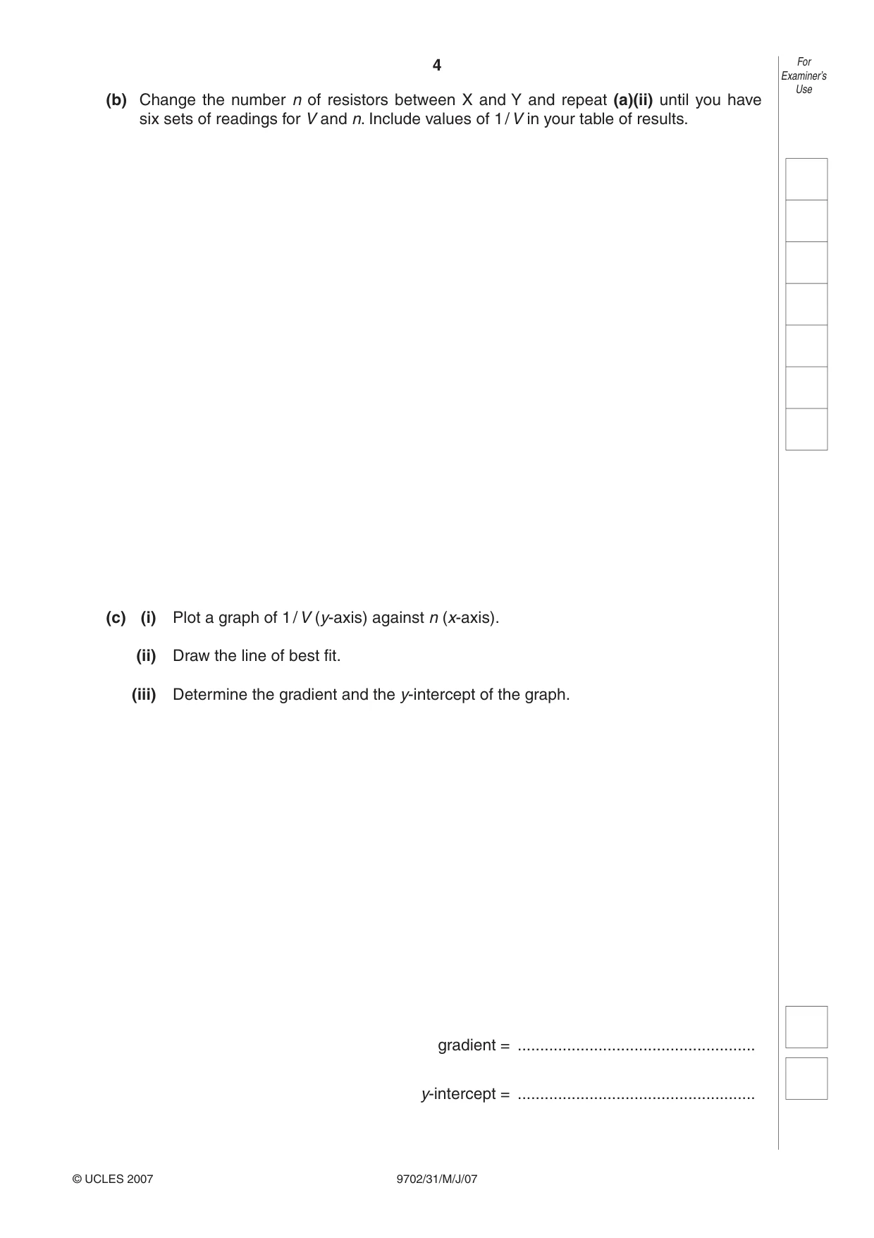 Cambridge A Level Physics 9702 2007 May/June Paper 3 · Variant 1 question paper, page 4 of 12