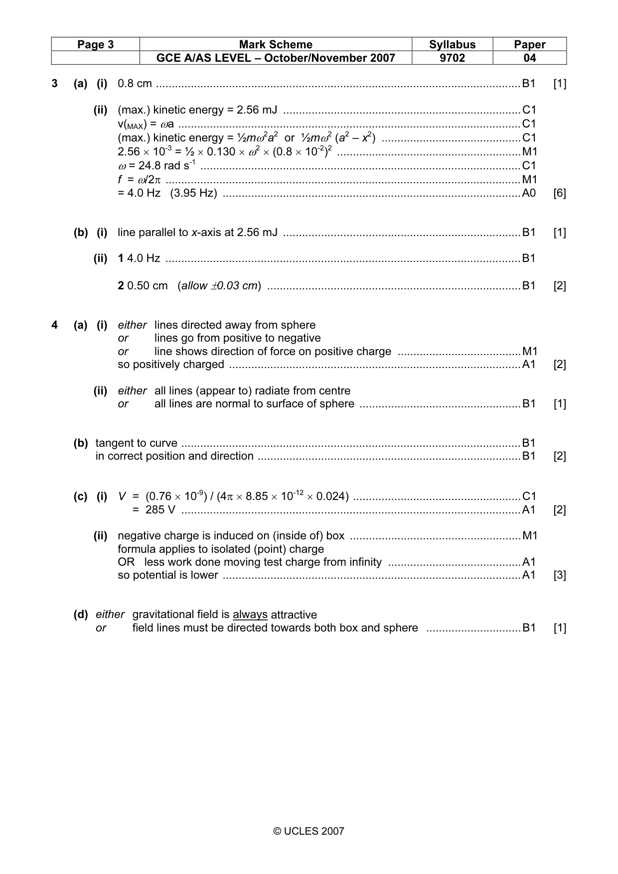 Mark scheme, page 3 of 7