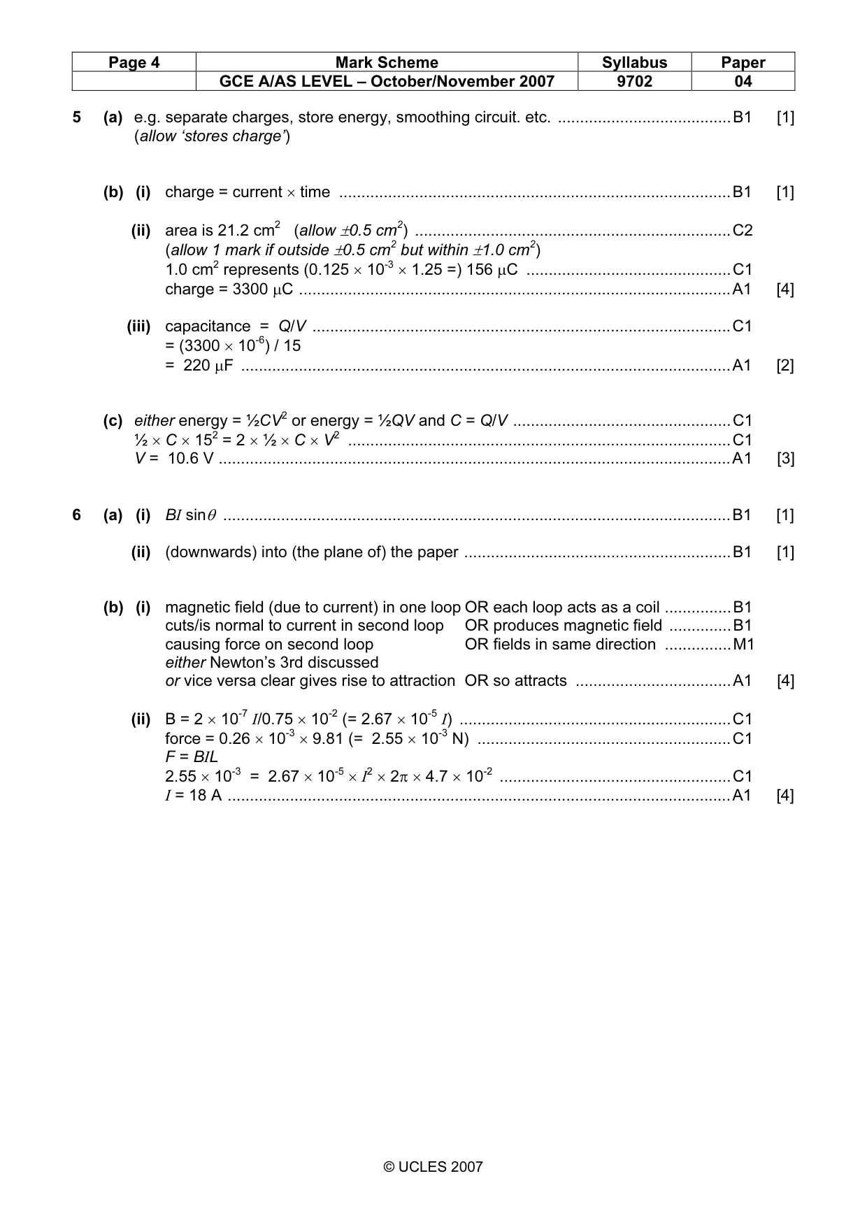 Mark scheme, page 4 of 7