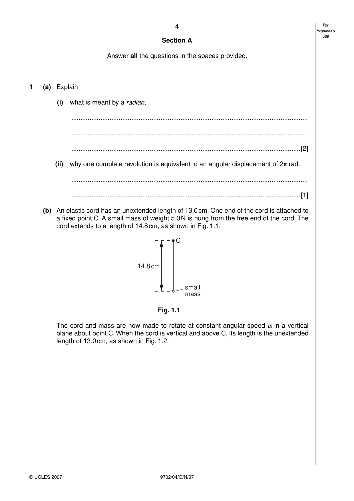 Cambridge A Level Physics 9702 2007 Oct/Nov Paper 4 · Variant 1 question paper, page 4 of 24