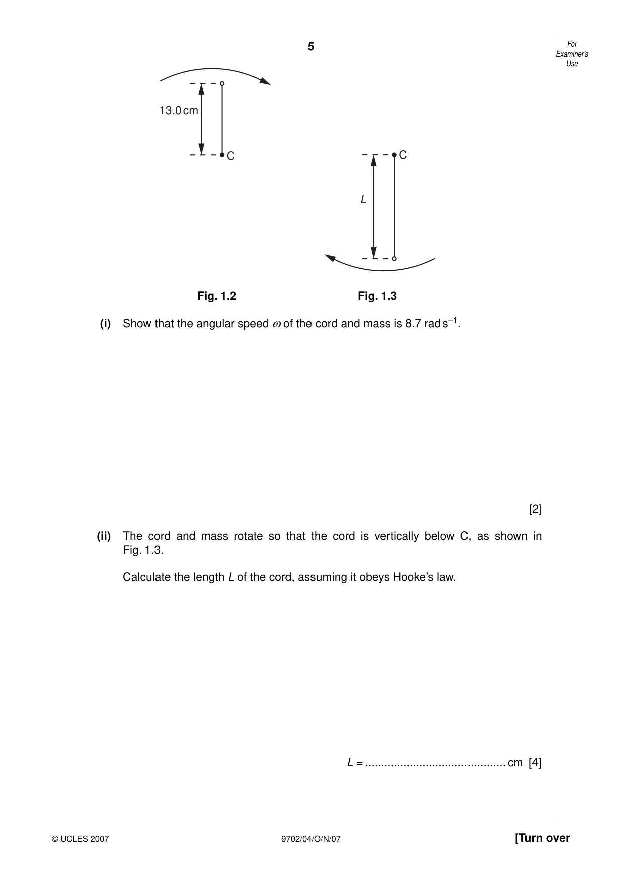 Cambridge A Level Physics 9702 2007 Oct/Nov Paper 4 · Variant 1 question paper, page 5 of 24