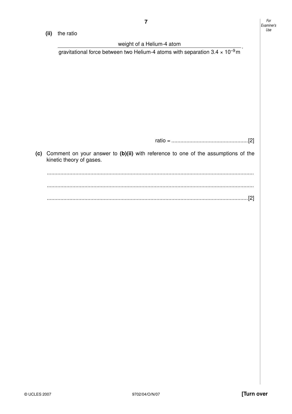Cambridge A Level Physics 9702 2007 Oct/Nov Paper 4 · Variant 1 question paper, page 7 of 24