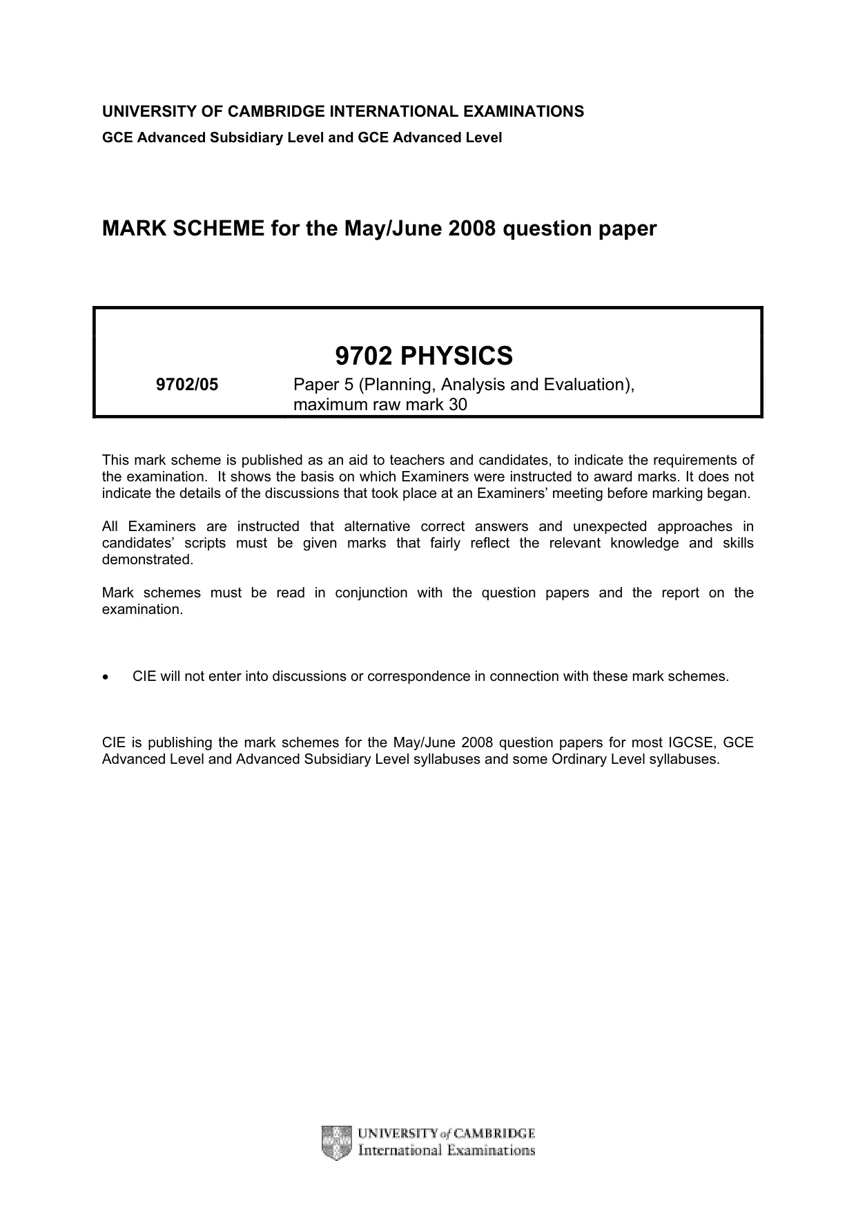 Mark scheme, page 1 of 3
