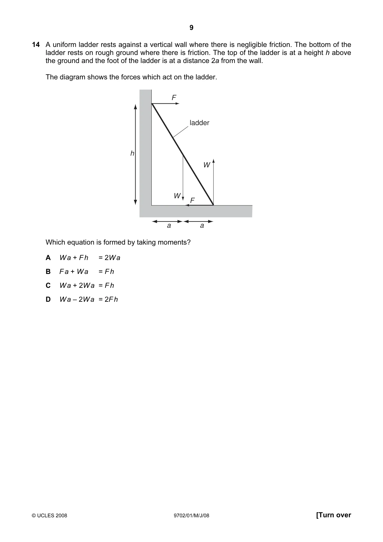 Cambridge A Level Physics 9702 2008 May/June Paper 1 · Variant 1 question paper, page 9 of 21