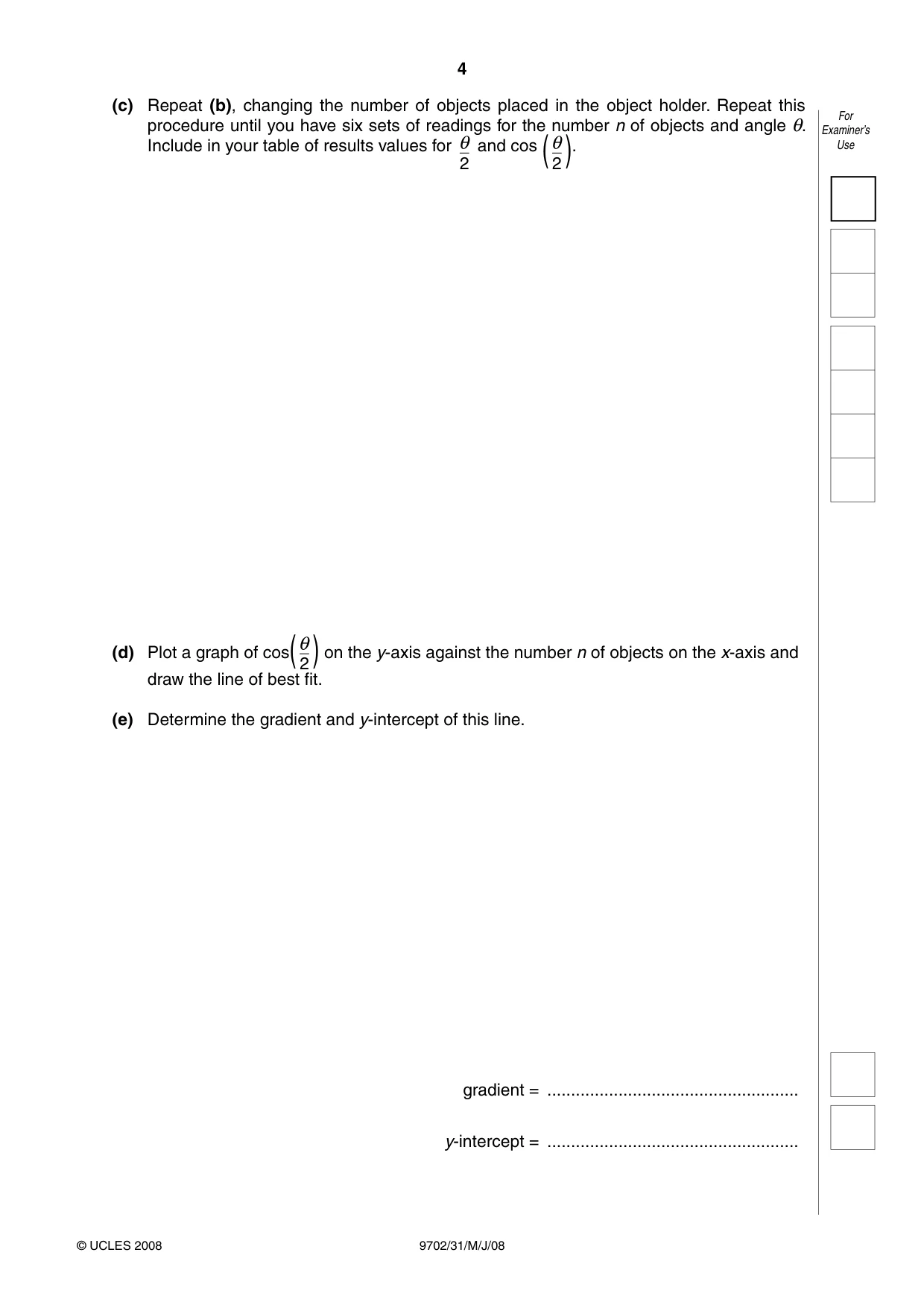 Cambridge A Level Physics 9702 2008 May/June Paper 3 · Variant 1 question paper, page 4 of 12