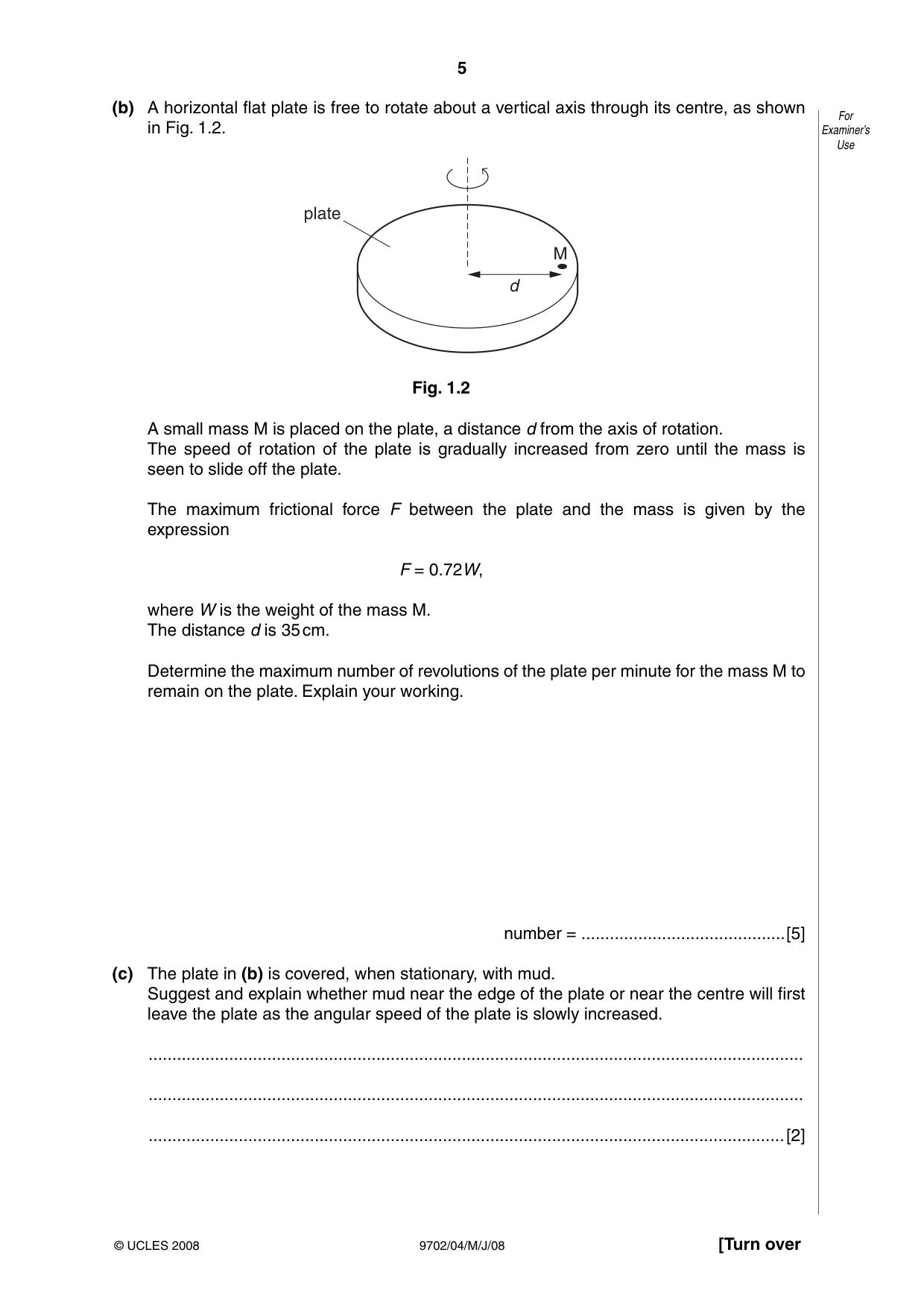 Cambridge A Level Physics 9702 2008 May/June Paper 4 · Variant 1 question paper, page 5 of 24