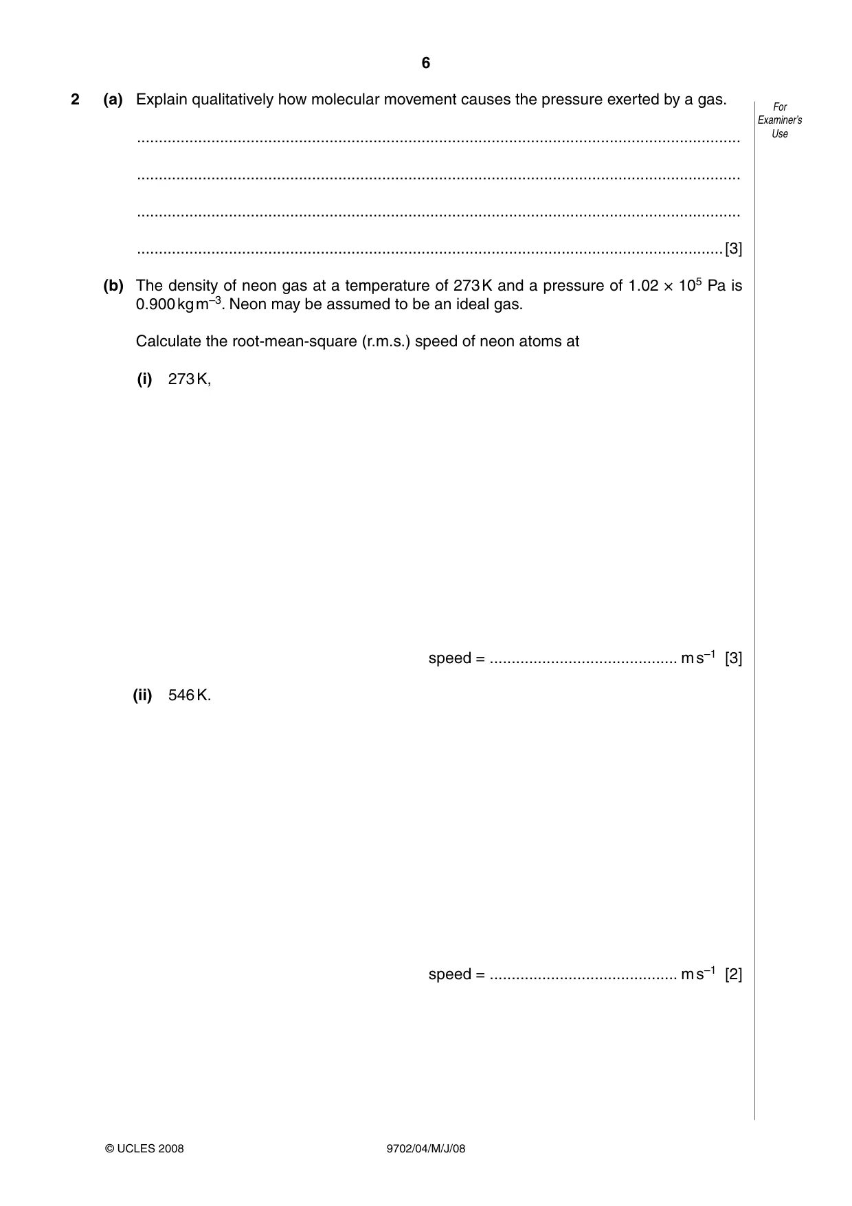 Cambridge A Level Physics 9702 2008 May/June Paper 4 · Variant 1 question paper, page 6 of 24