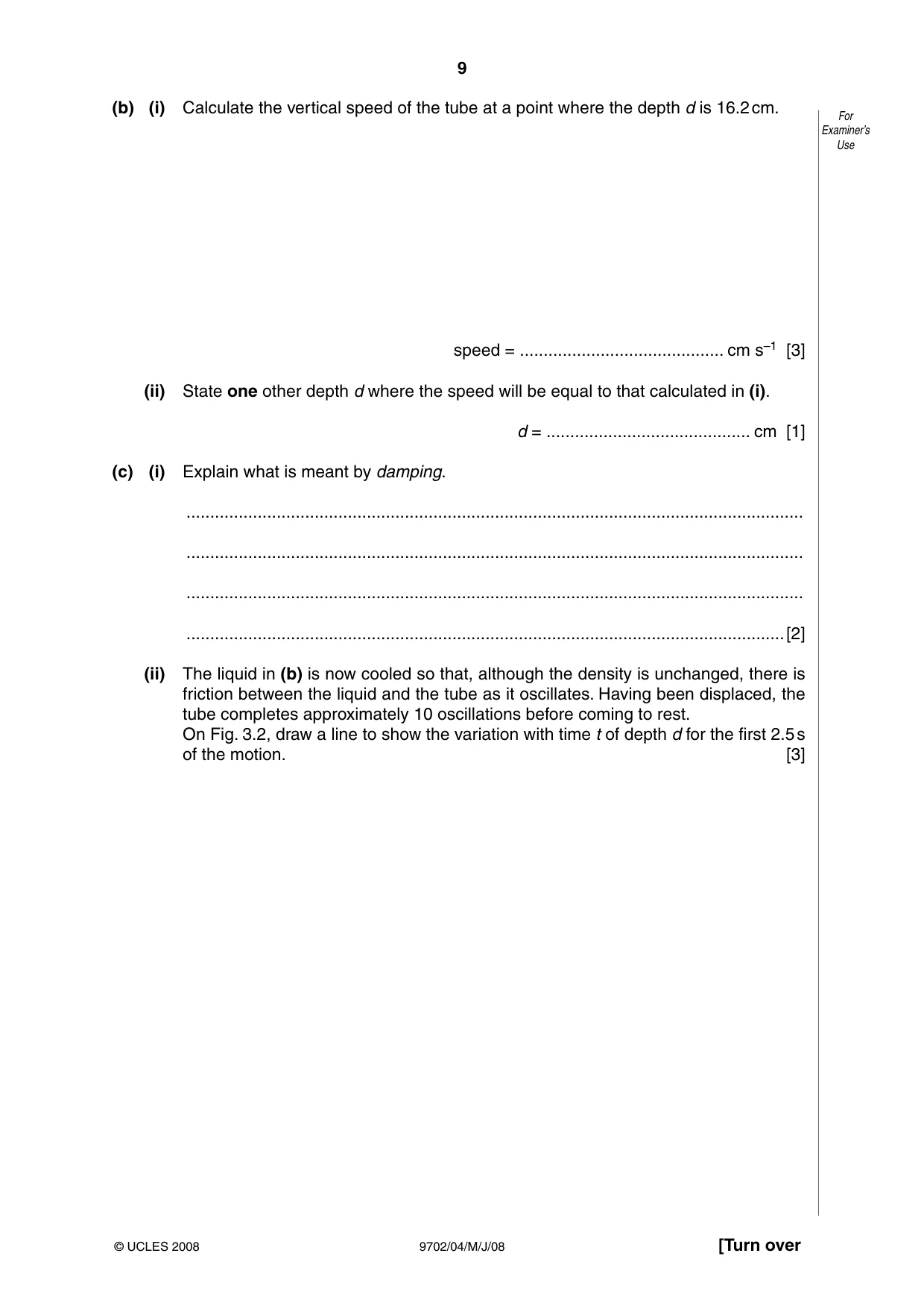 Cambridge A Level Physics 9702 2008 May/June Paper 4 · Variant 1 question paper, page 9 of 24