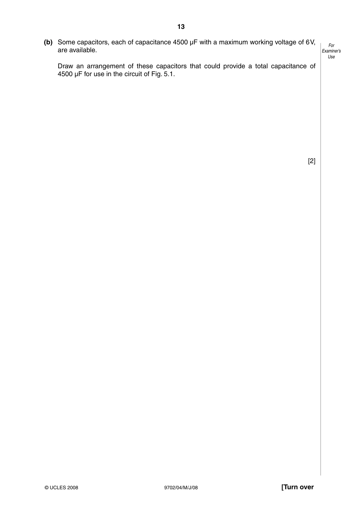Cambridge A Level Physics 9702 2008 May/June Paper 4 · Variant 1 question paper, page 13 of 24