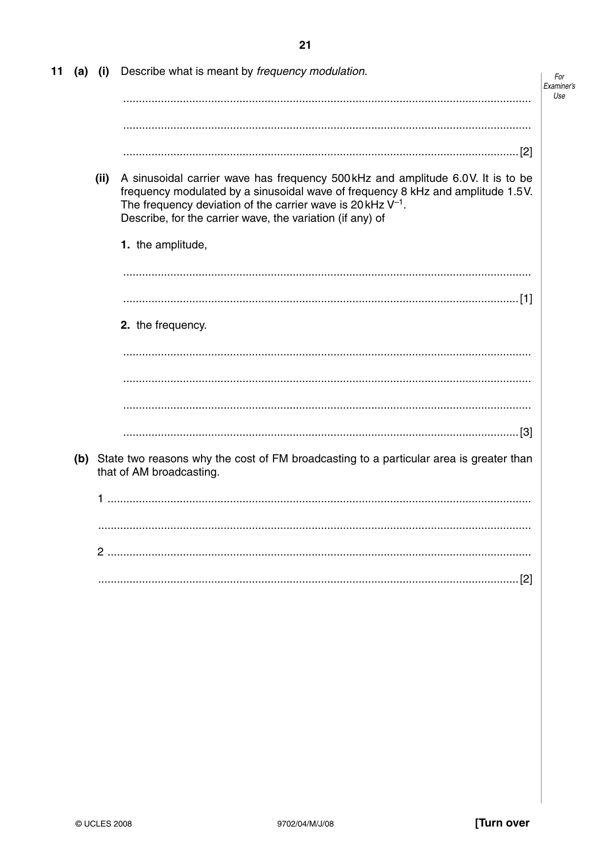 Cambridge A Level Physics 9702 2008 May/June Paper 4 · Variant 1 question paper, page 21 of 24