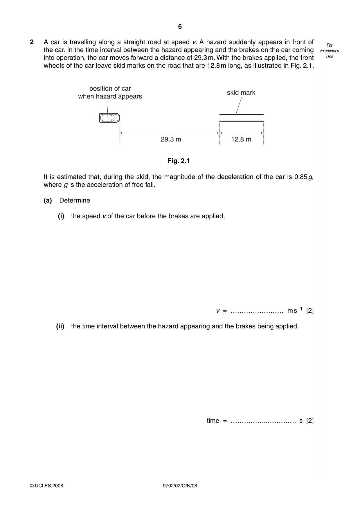 Cambridge A Level Physics 9702 2008 Oct/Nov Paper 2 · Variant 1 question paper, page 6 of 20