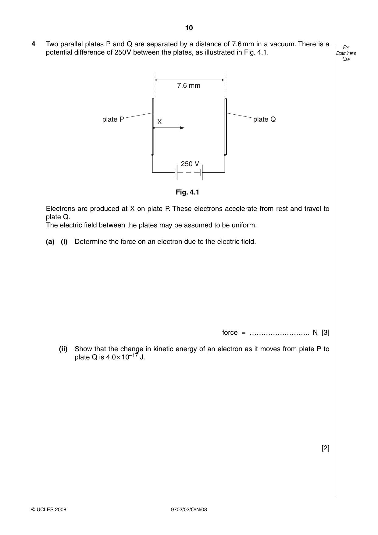 Cambridge A Level Physics 9702 2008 Oct/Nov Paper 2 · Variant 1 question paper, page 10 of 20