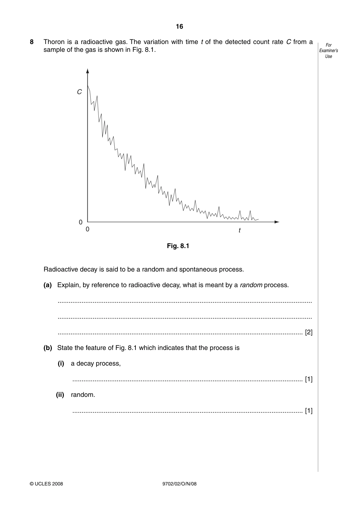 Cambridge A Level Physics 9702 2008 Oct/Nov Paper 2 · Variant 1 question paper, page 16 of 20
