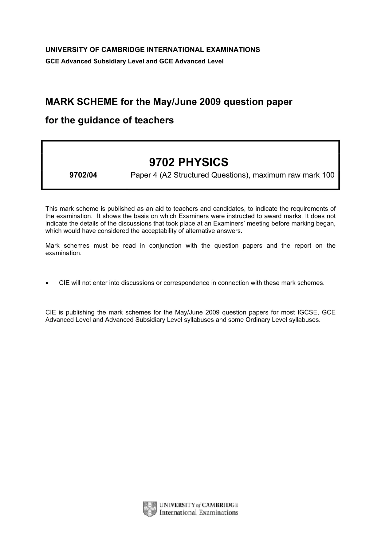 Mark scheme, page 1 of 6