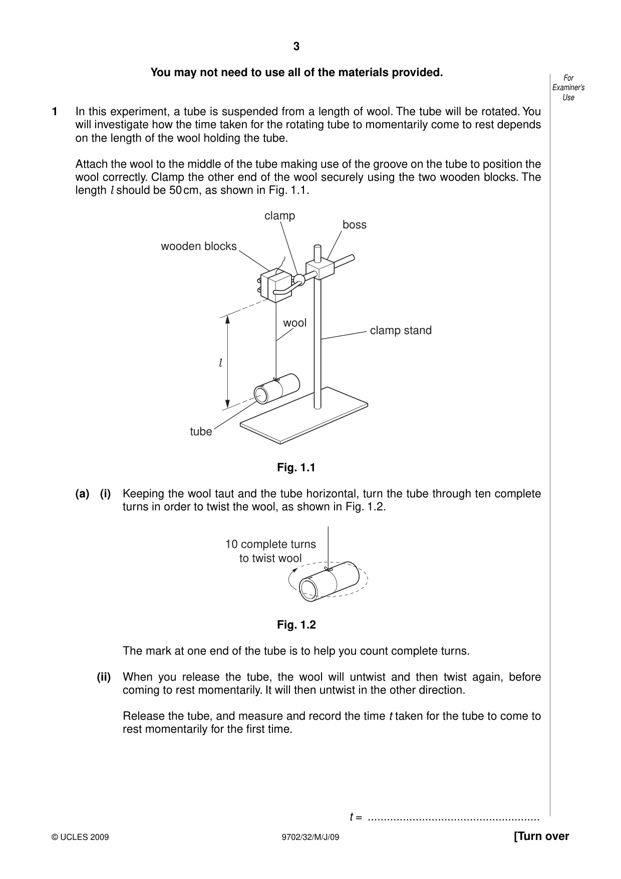 Cambridge A Level Physics 9702 2009 May/June Paper 3 · Variant 2 question paper, page 3 of 12