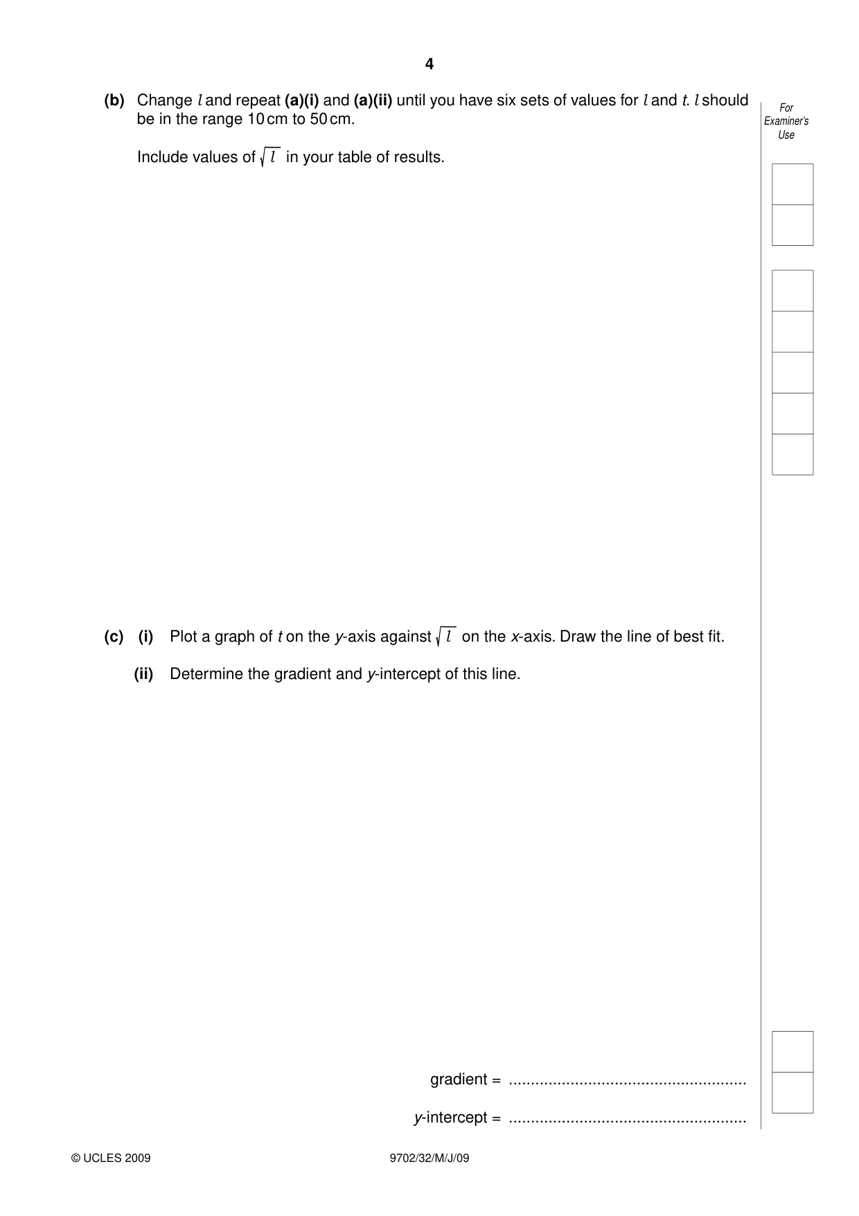 Cambridge A Level Physics 9702 2009 May/June Paper 3 · Variant 2 question paper, page 4 of 12