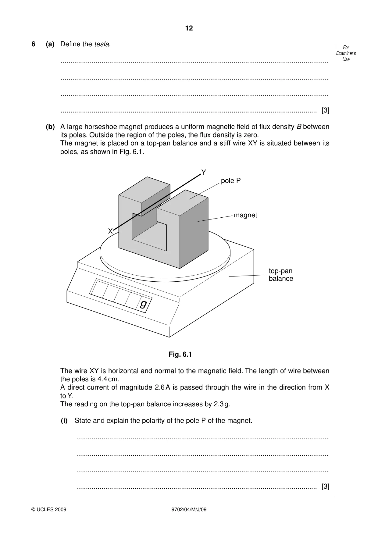 Cambridge A Level Physics 9702 2009 May/June Paper 4 · Variant 1 question paper, page 12 of 24
