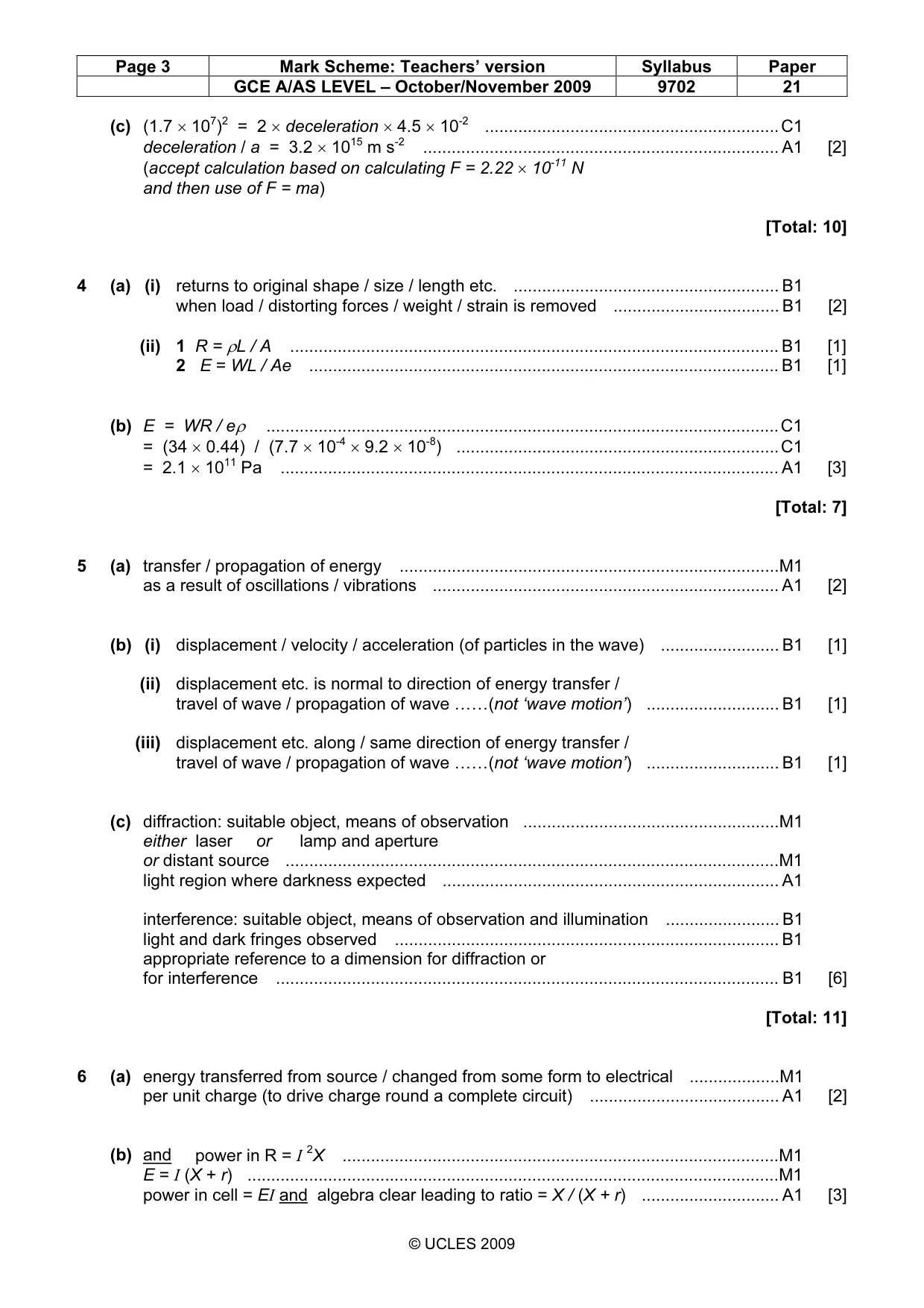 Mark scheme, page 3 of 4