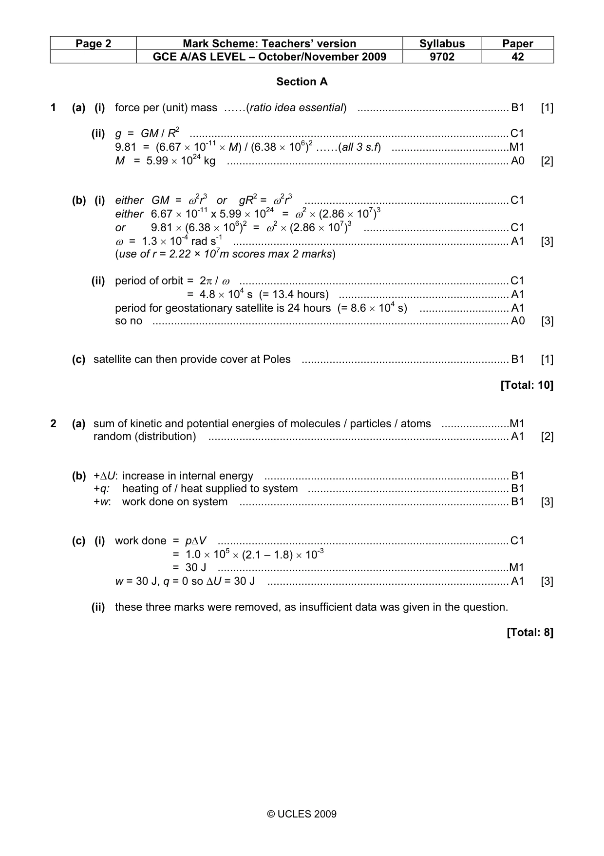 Mark scheme, page 2 of 6