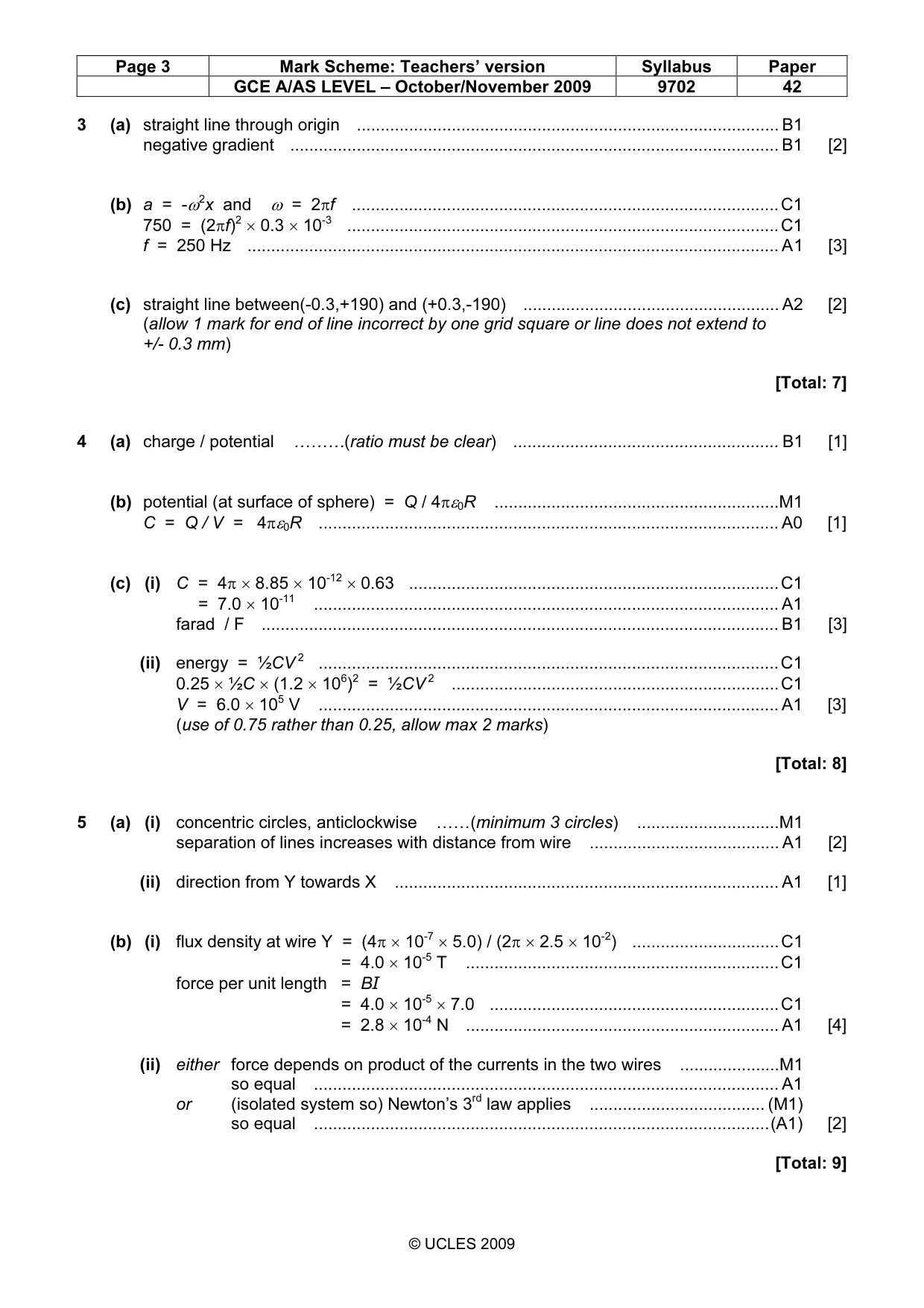 Mark scheme, page 3 of 6
