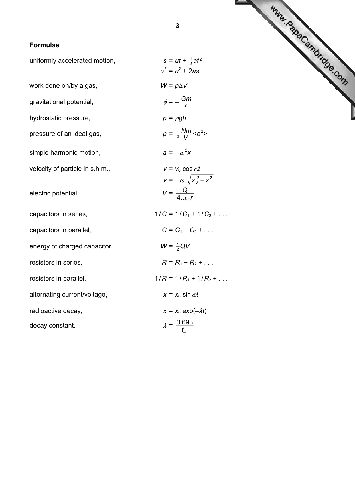 Cambridge A Level Physics 9702 2009 Oct/Nov Paper 1 · Variant 1 question paper, page 3 of 24