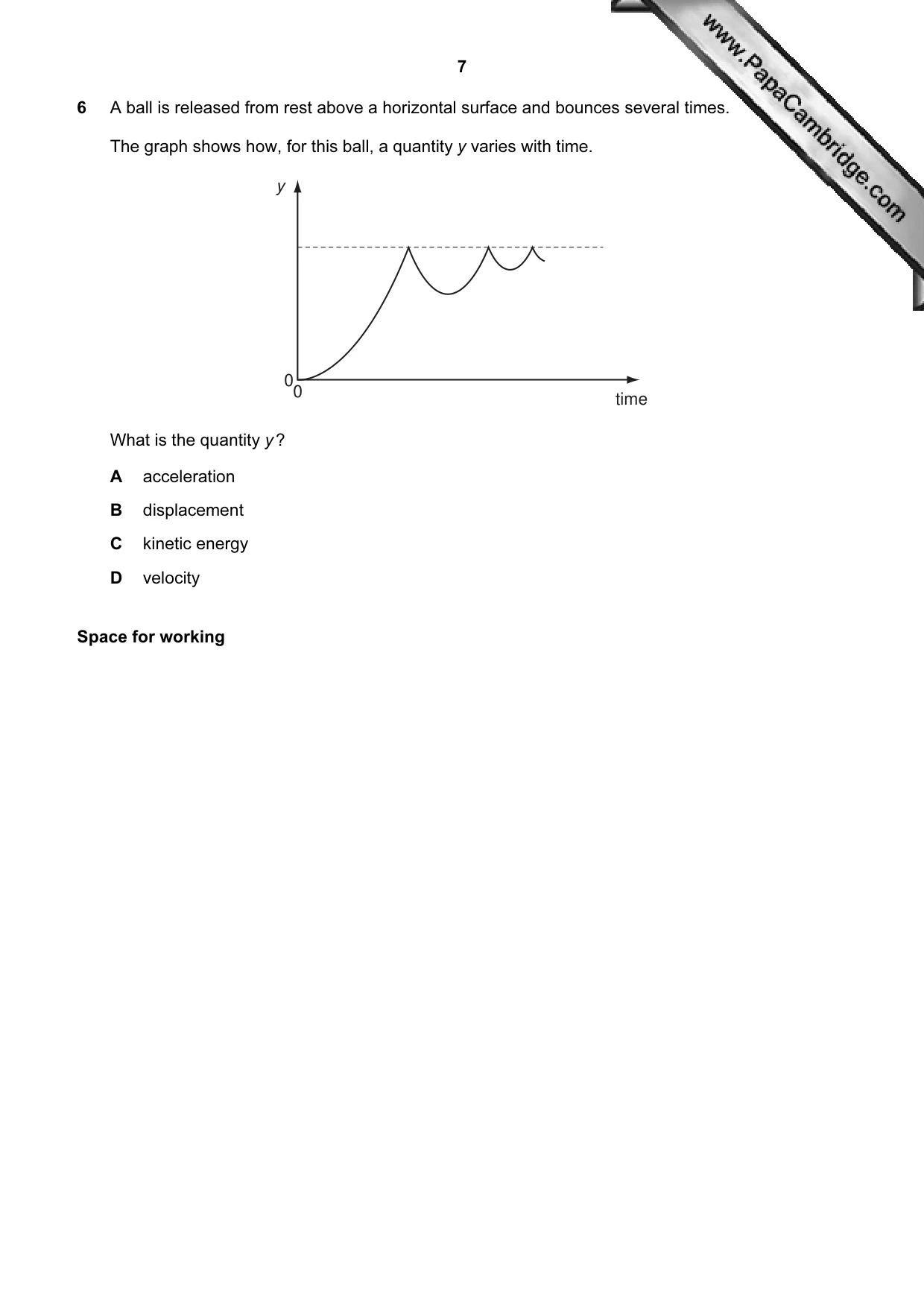 Cambridge A Level Physics 9702 2009 Oct/Nov Paper 1 · Variant 1 question paper, page 7 of 24