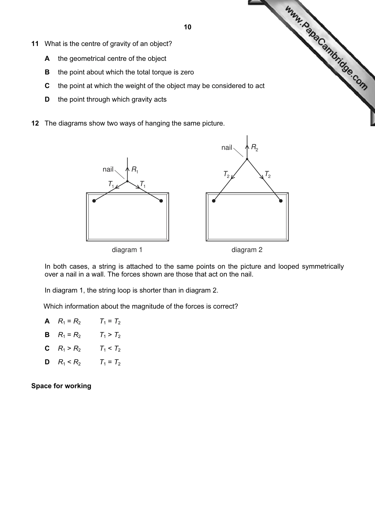 Cambridge A Level Physics 9702 2009 Oct/Nov Paper 1 · Variant 1 question paper, page 10 of 24