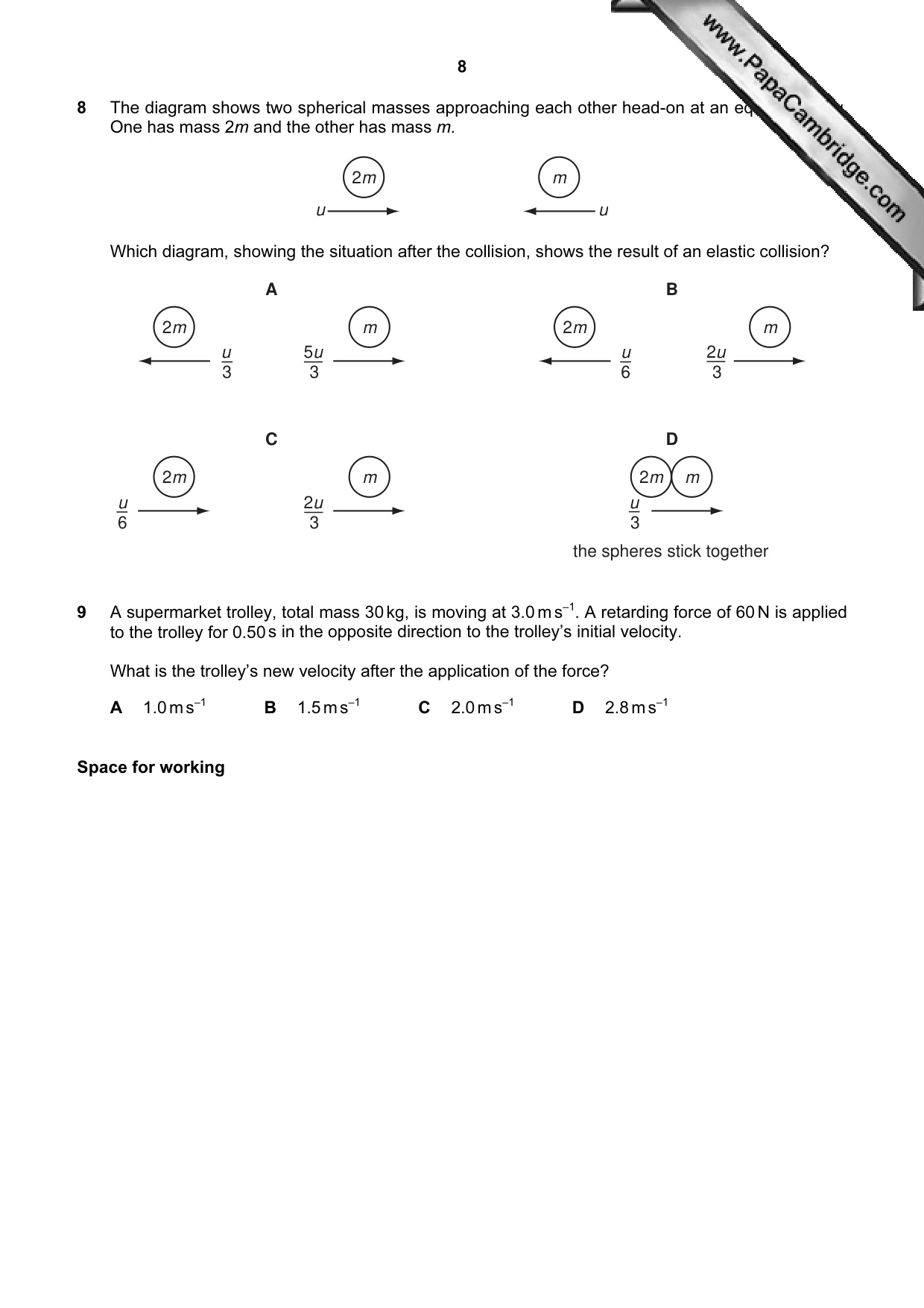 Cambridge A Level Physics 9702 2009 Oct/Nov Paper 1 · Variant 2 question paper, page 8 of 24