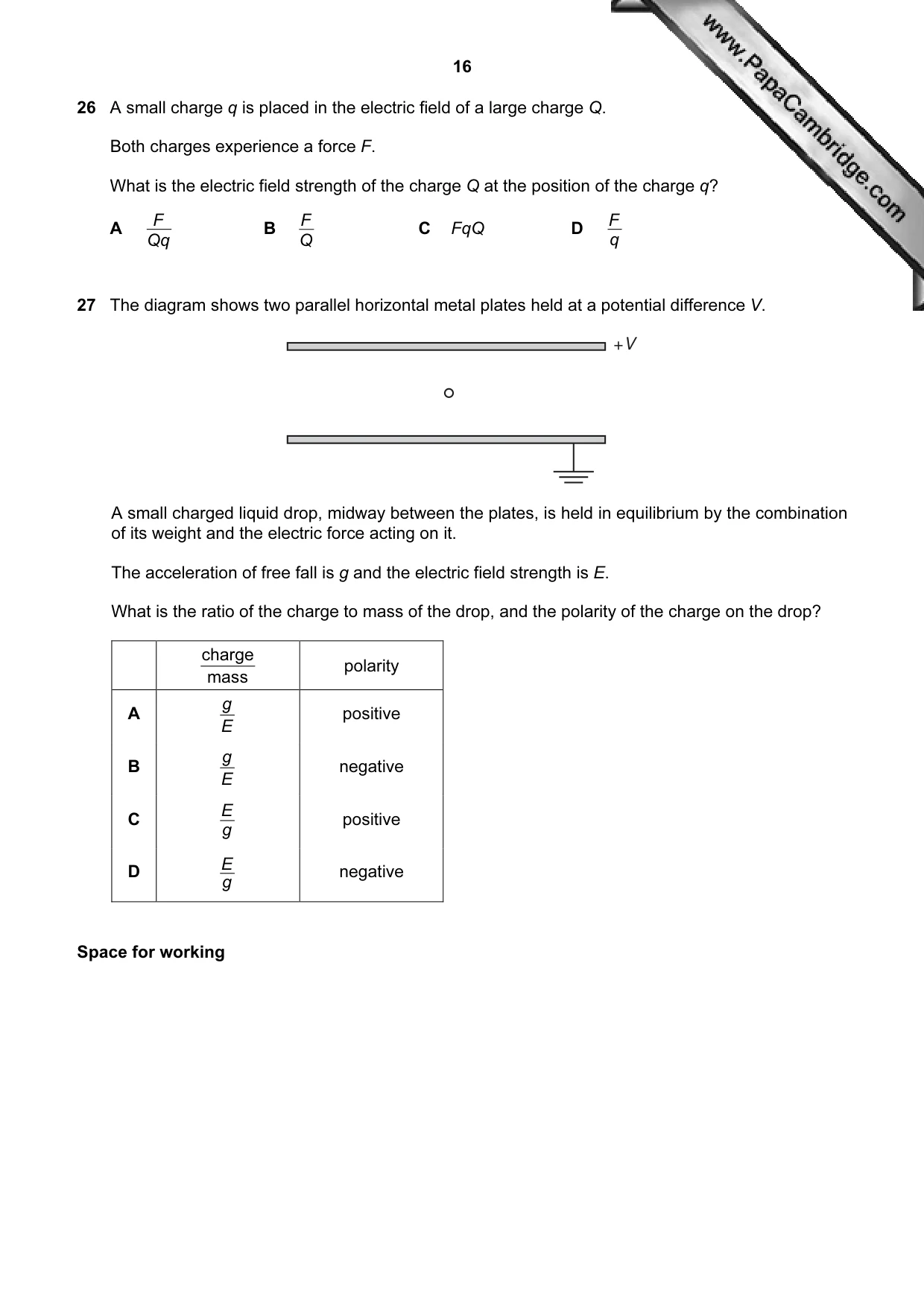Cambridge A Level Physics 9702 2009 Oct/Nov Paper 1 · Variant 2 question paper, page 16 of 24