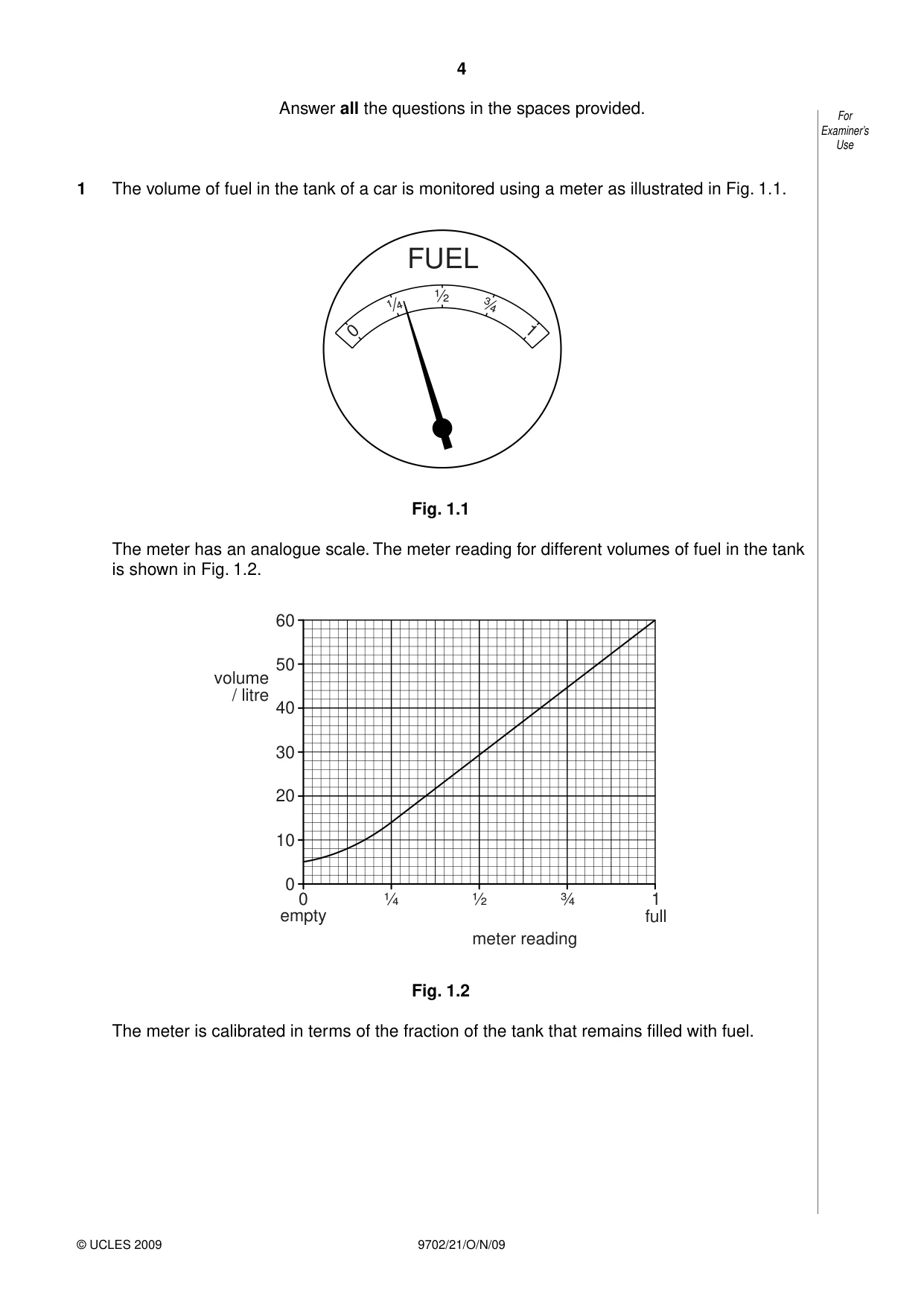 Cambridge A Level Physics 9702 2009 Oct/Nov Paper 2 · Variant 1 question paper, page 4 of 16