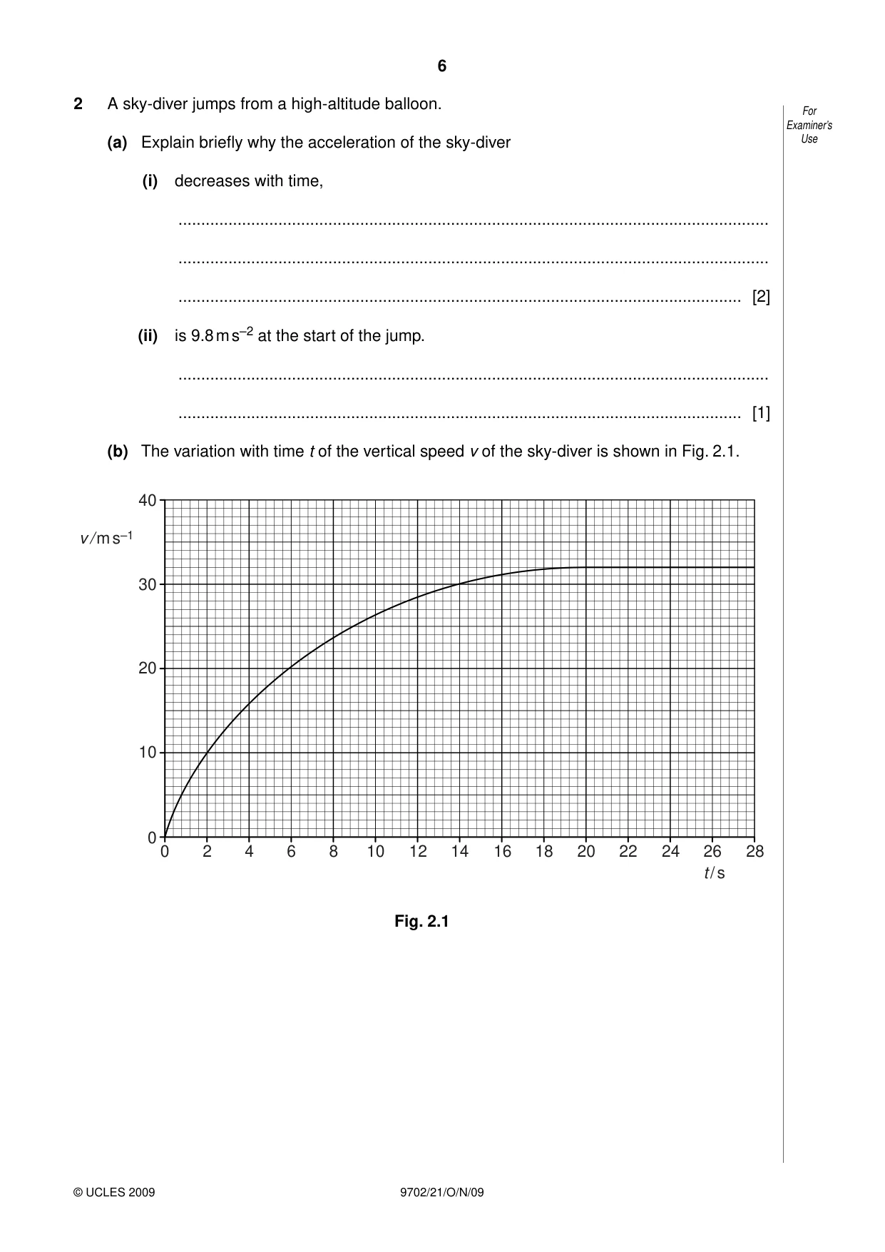Cambridge A Level Physics 9702 2009 Oct/Nov Paper 2 · Variant 1 question paper, page 6 of 16
