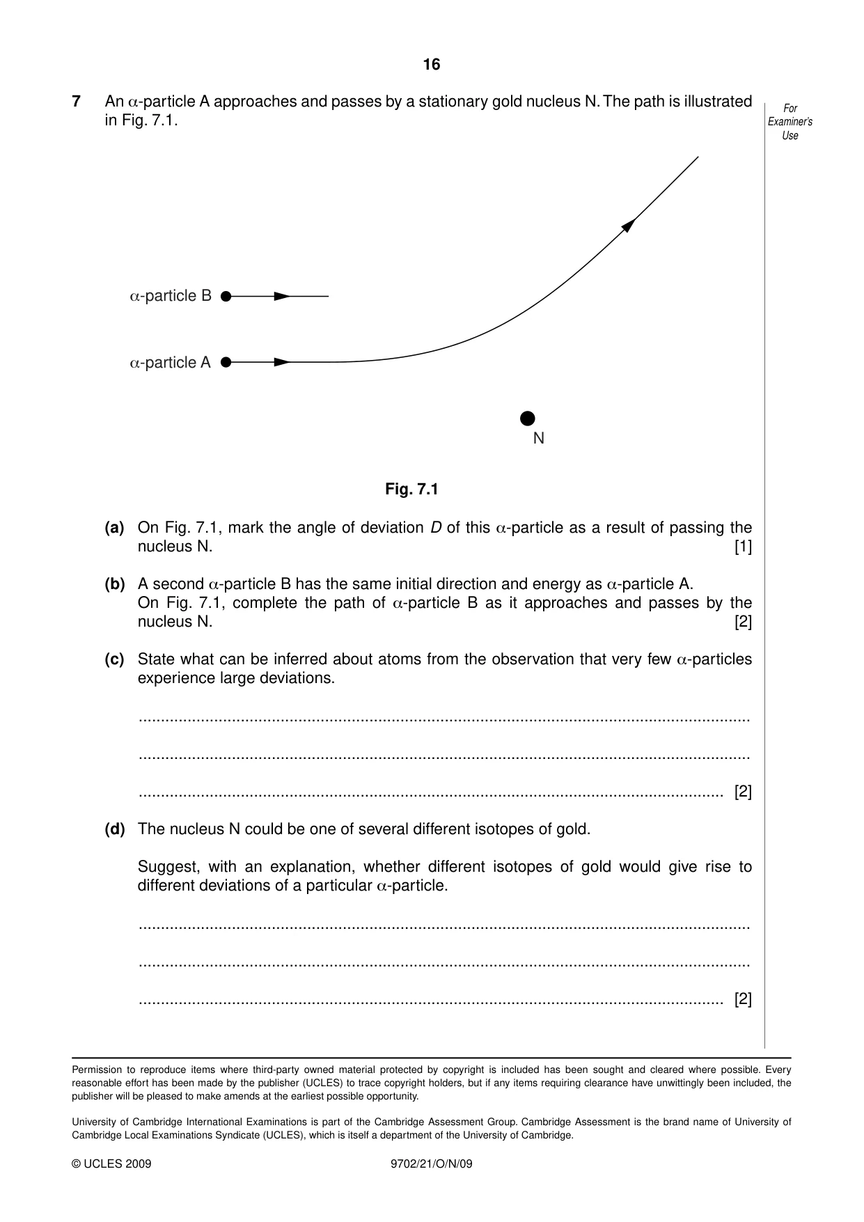 Cambridge A Level Physics 9702 2009 Oct/Nov Paper 2 · Variant 1 question paper, page 16 of 16