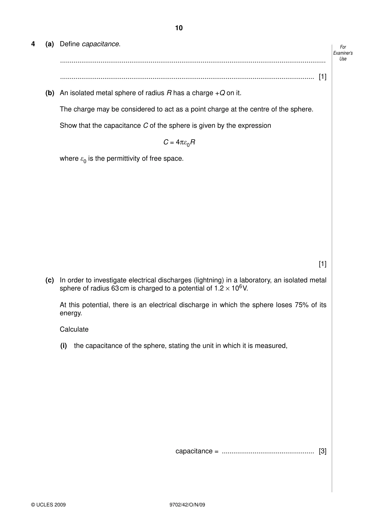 Cambridge A Level Physics 9702 2009 Oct/Nov Paper 4 · Variant 2 question paper, page 10 of 28