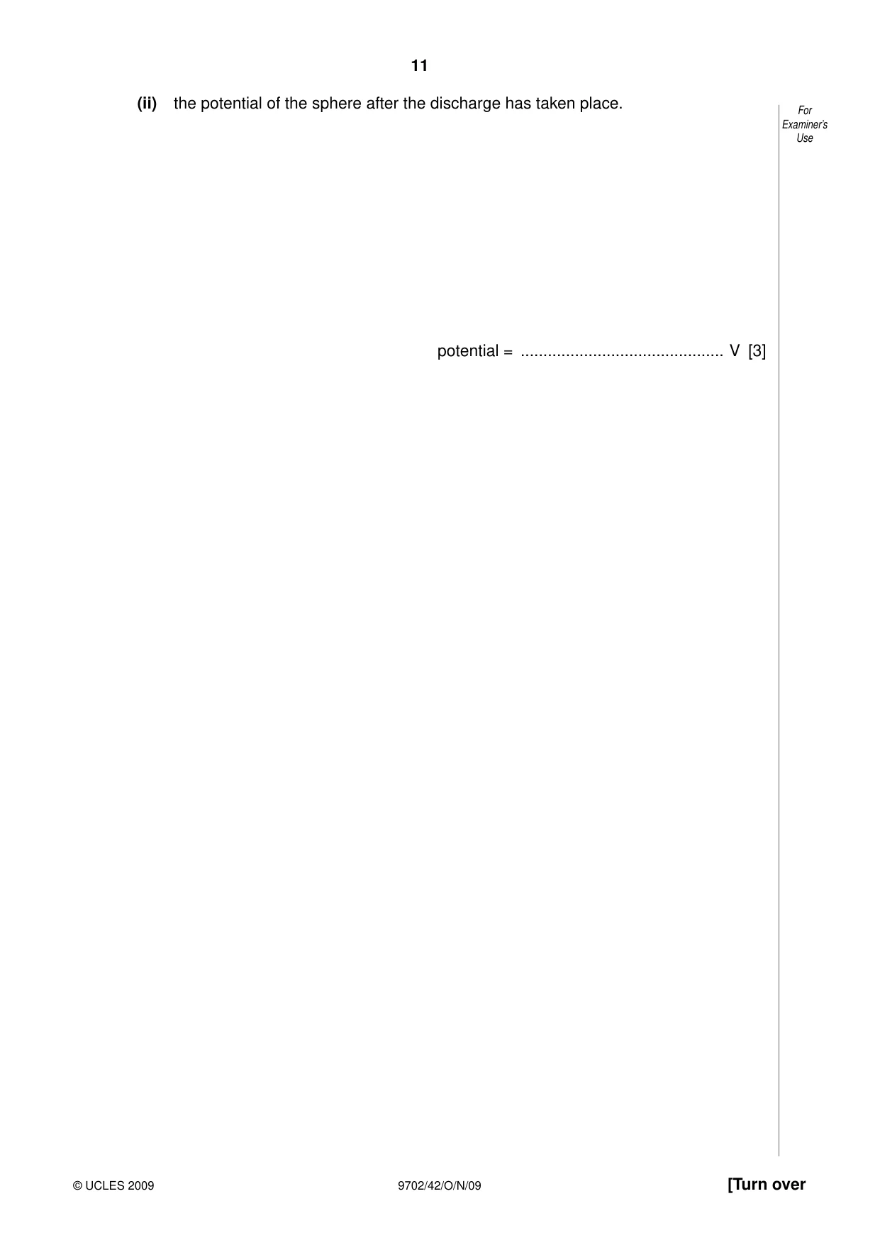 Cambridge A Level Physics 9702 2009 Oct/Nov Paper 4 · Variant 2 question paper, page 11 of 28
