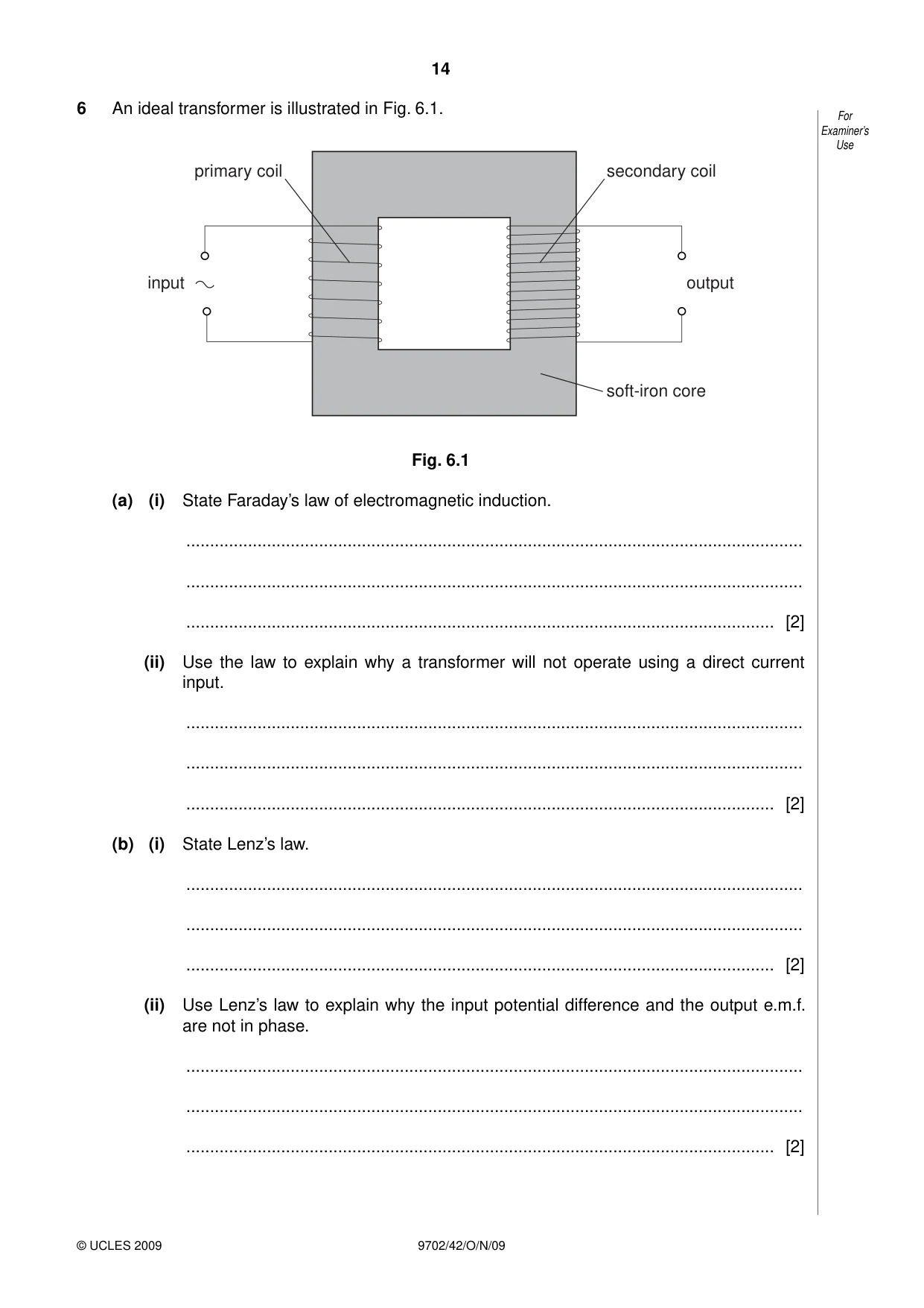 Cambridge A Level Physics 9702 2009 Oct/Nov Paper 4 · Variant 2 question paper, page 14 of 28
