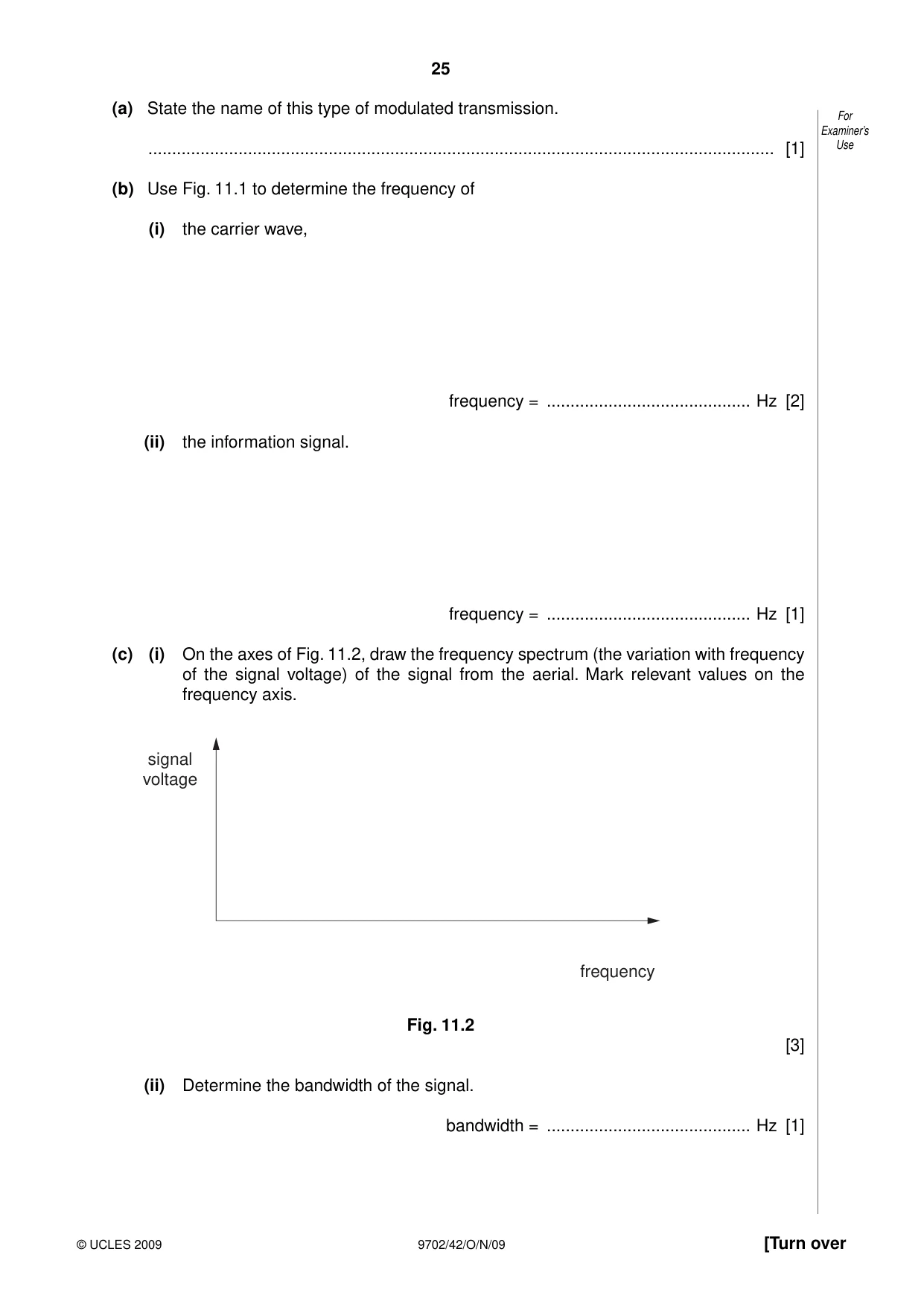 Cambridge A Level Physics 9702 2009 Oct/Nov Paper 4 · Variant 2 question paper, page 25 of 28