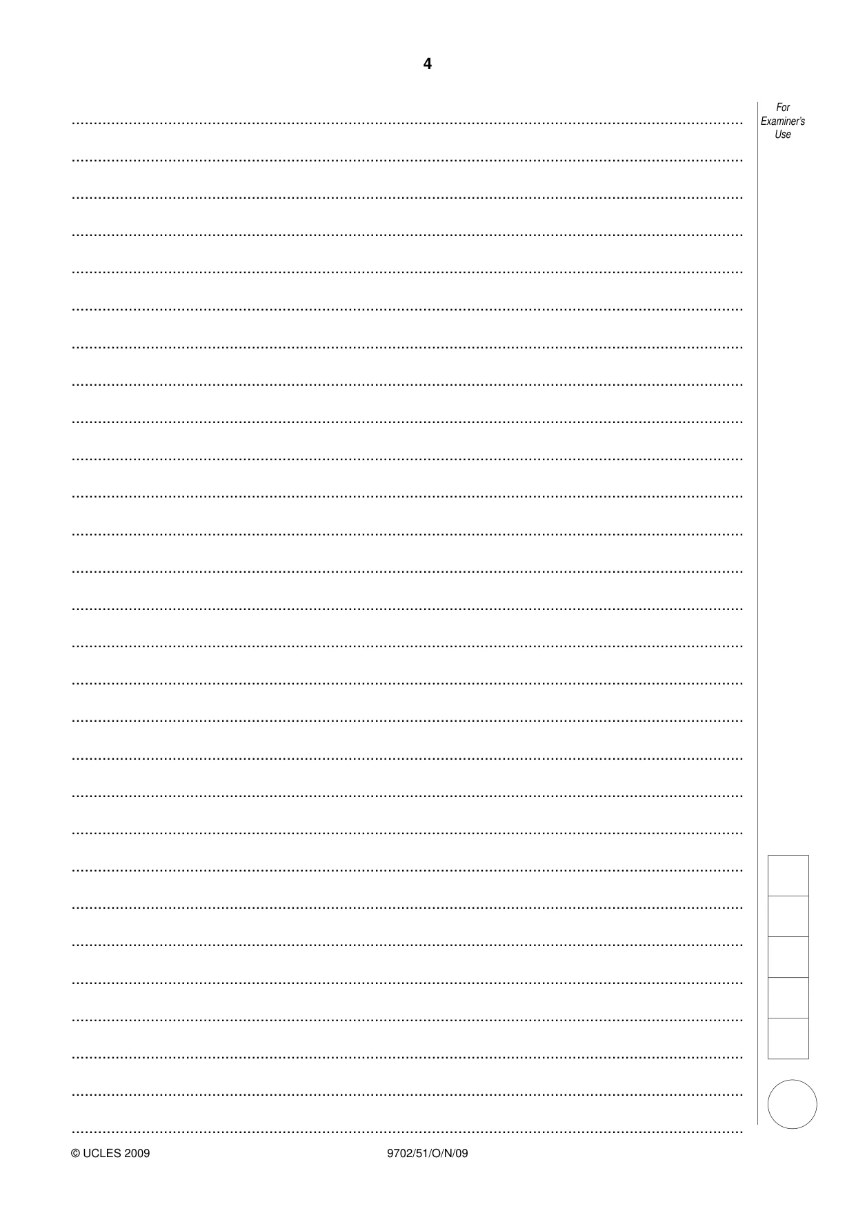 Cambridge A Level Physics 9702 2009 Oct/Nov Paper 5 · Variant 1 question paper, page 4 of 8