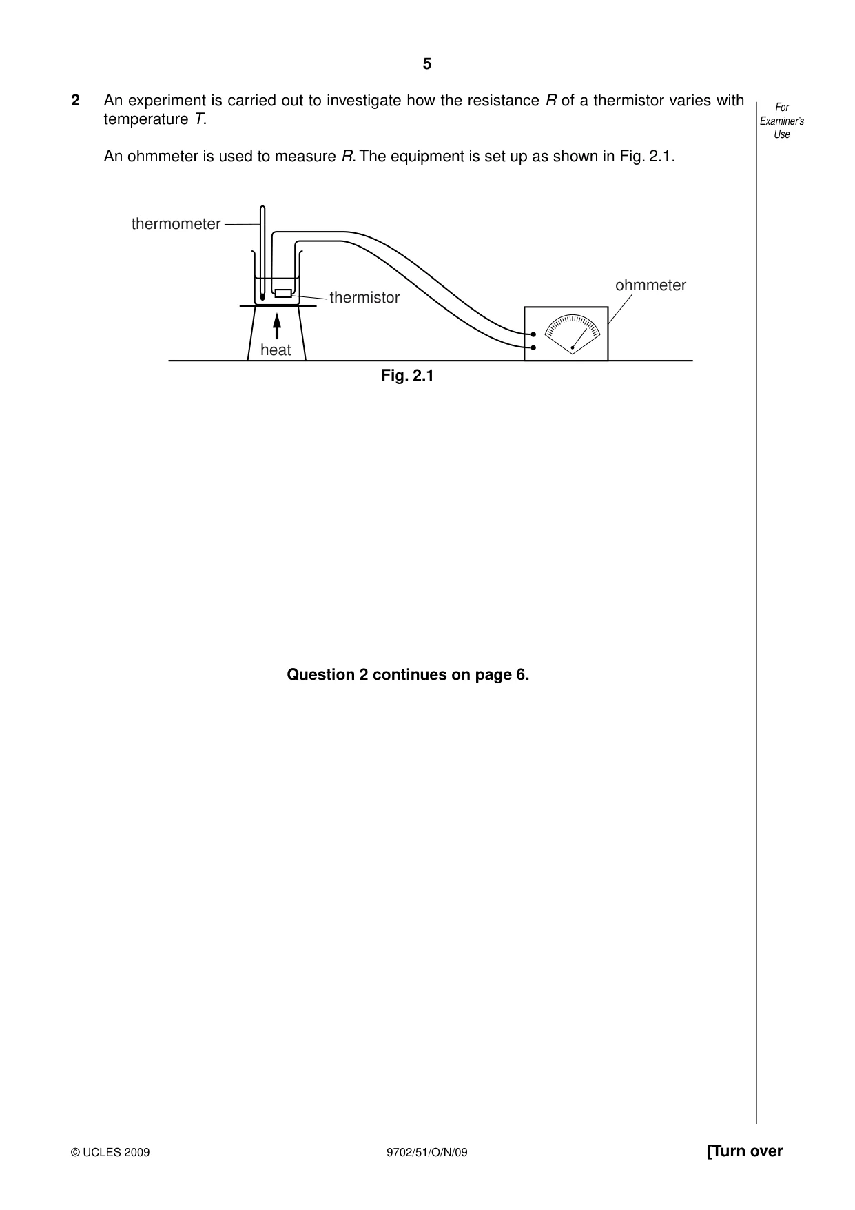 Cambridge A Level Physics 9702 2009 Oct/Nov Paper 5 · Variant 1 question paper, page 5 of 8