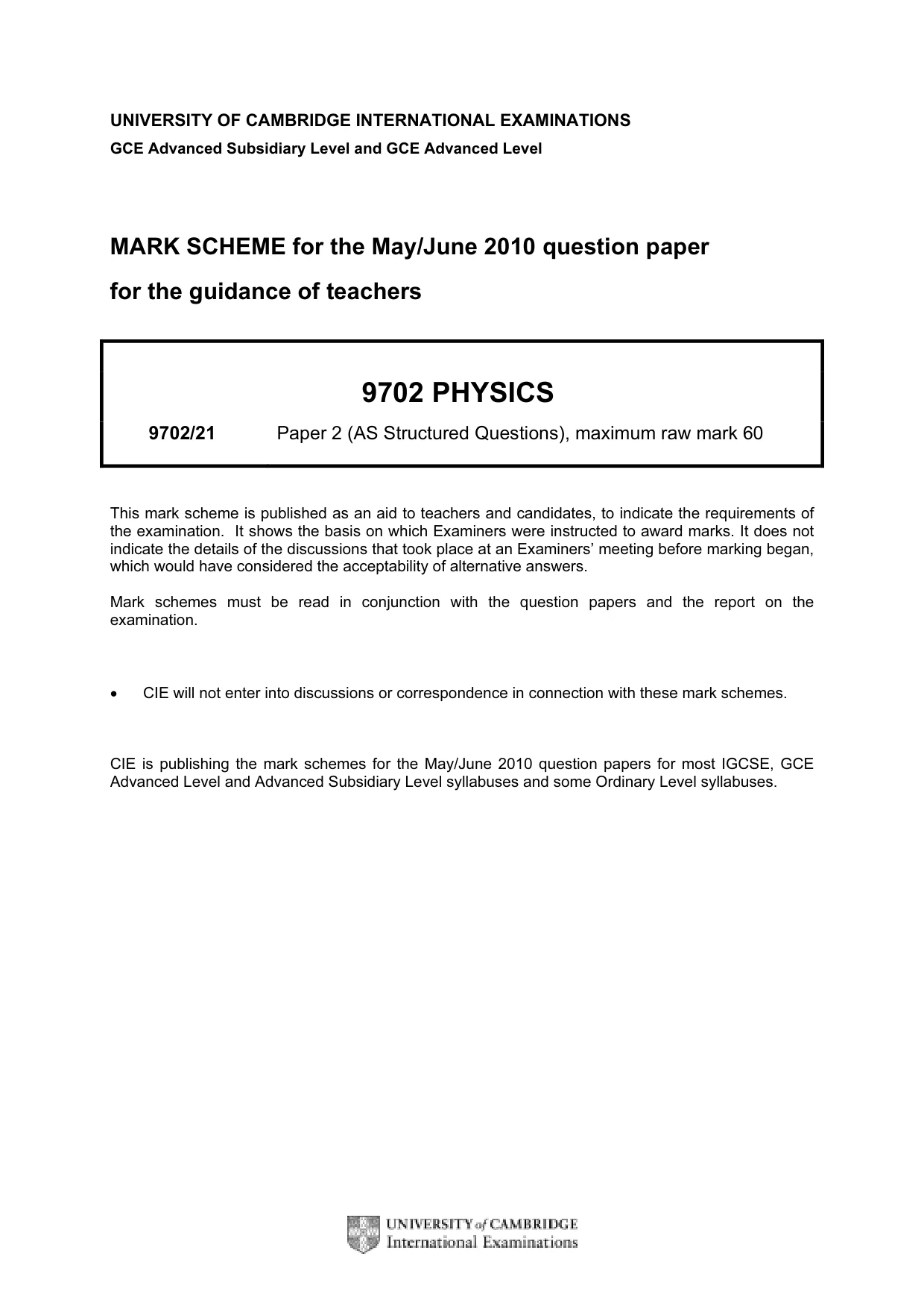Mark scheme, page 1 of 4