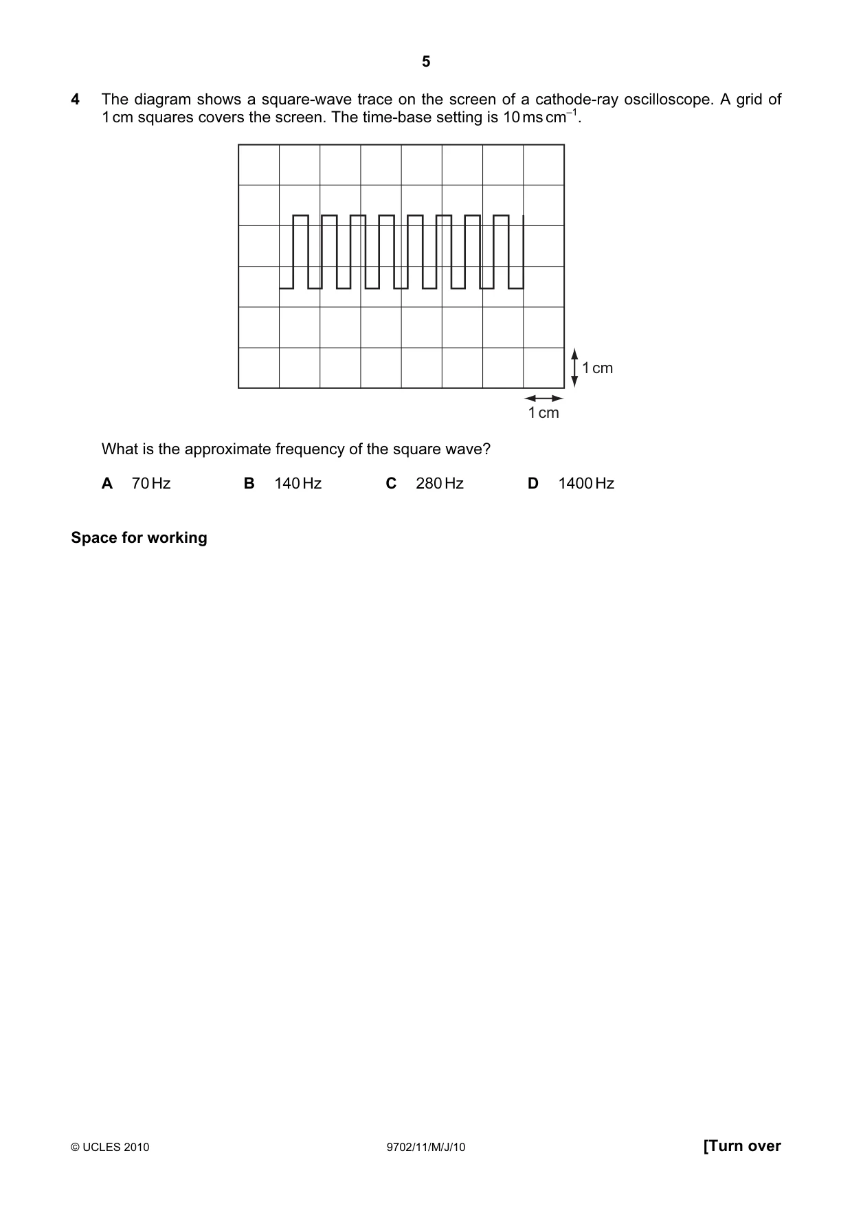 Cambridge A Level Physics 9702 2010 May/June Paper 1 · Variant 1 question paper, page 5 of 24