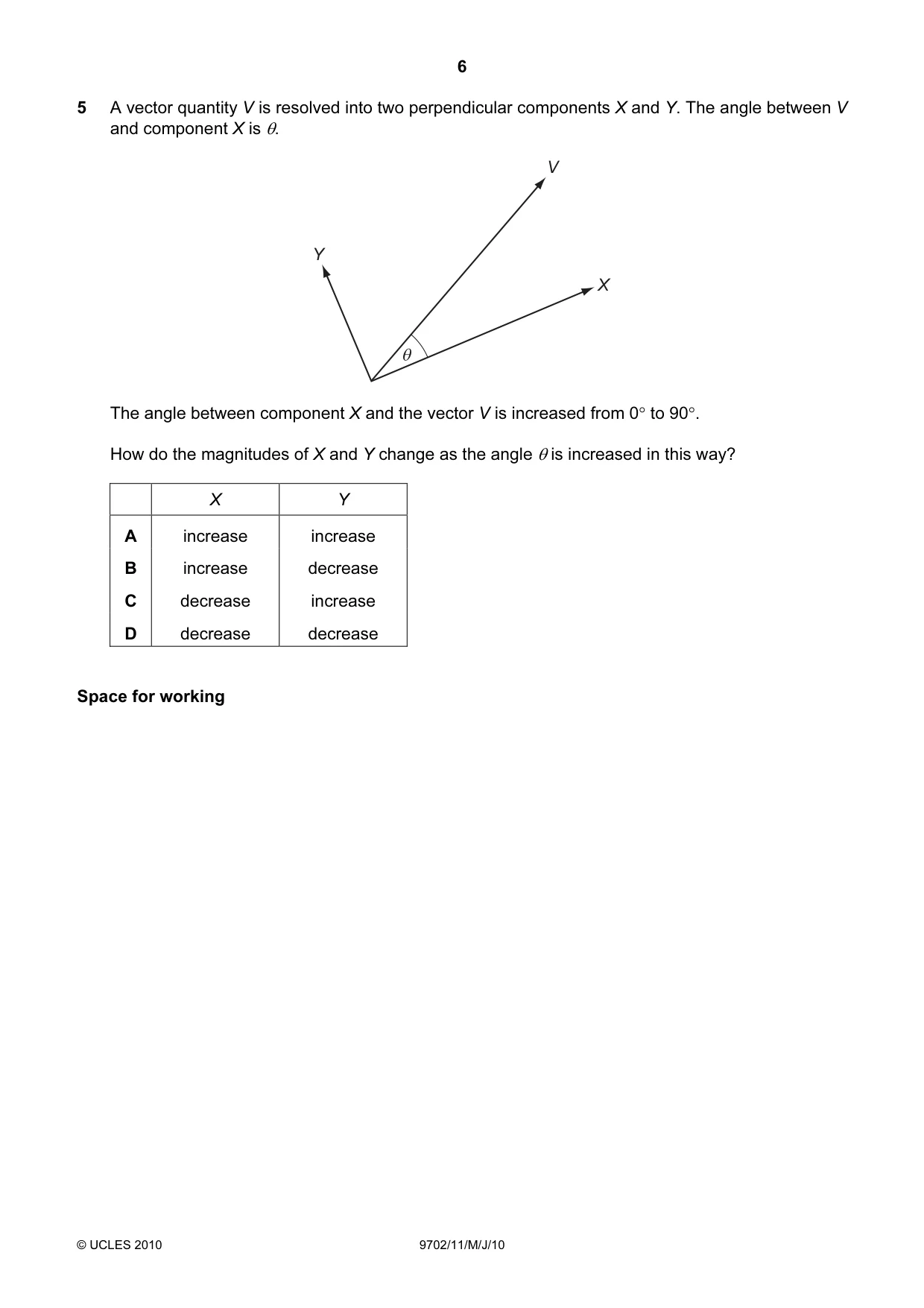 Cambridge A Level Physics 9702 2010 May/June Paper 1 · Variant 1 question paper, page 6 of 24