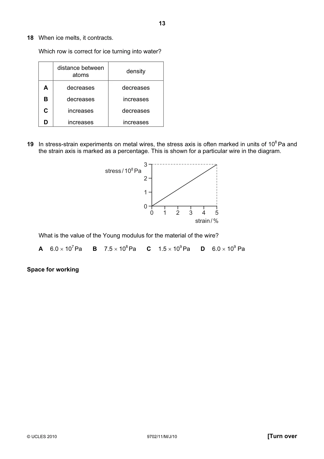 Cambridge A Level Physics 9702 2010 May/June Paper 1 · Variant 1 question paper, page 13 of 24