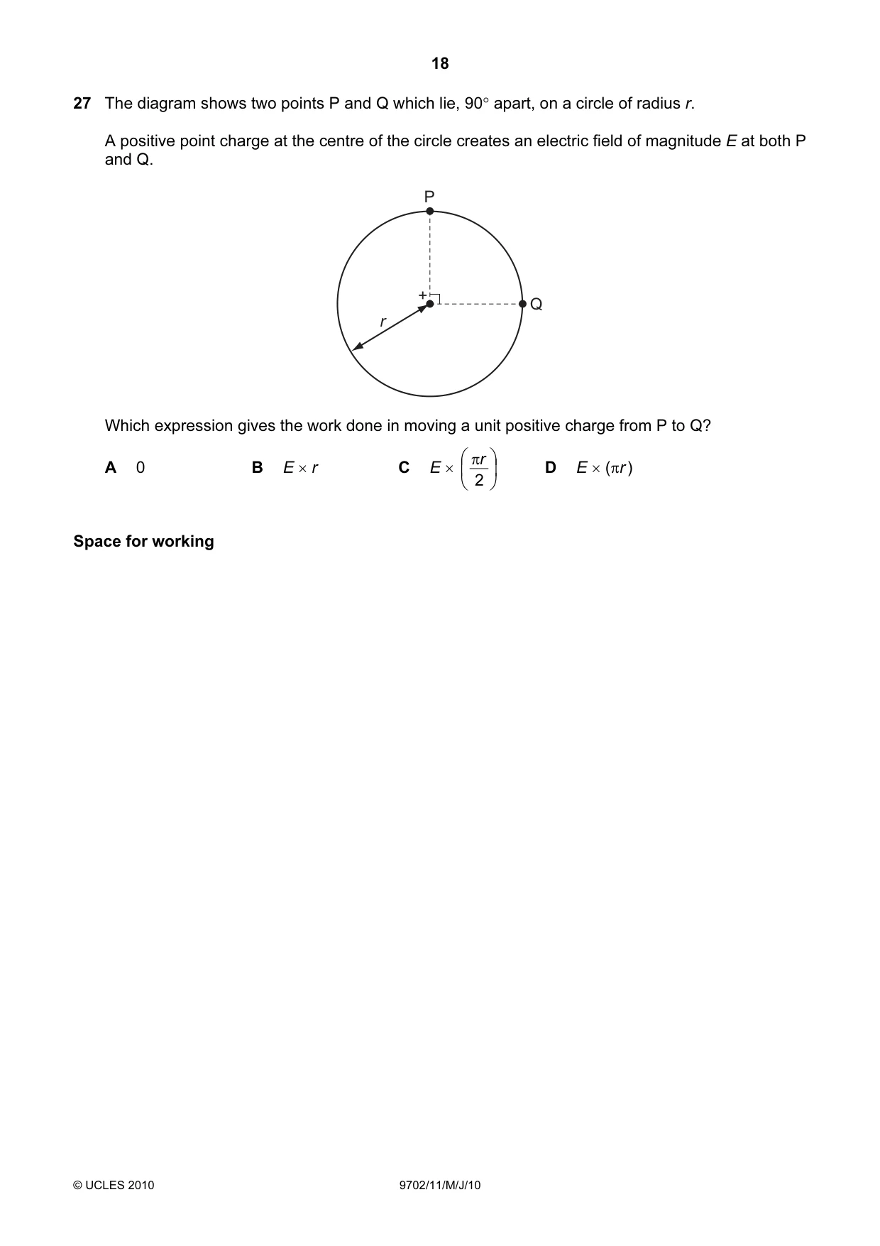 Cambridge A Level Physics 9702 2010 May/June Paper 1 · Variant 1 question paper, page 18 of 24