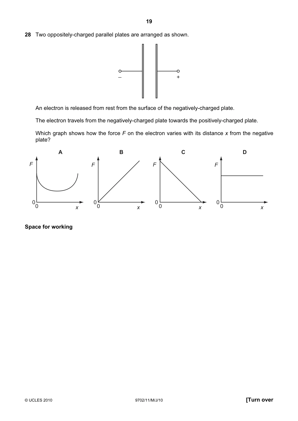 Cambridge A Level Physics 9702 2010 May/June Paper 1 · Variant 1 question paper, page 19 of 24