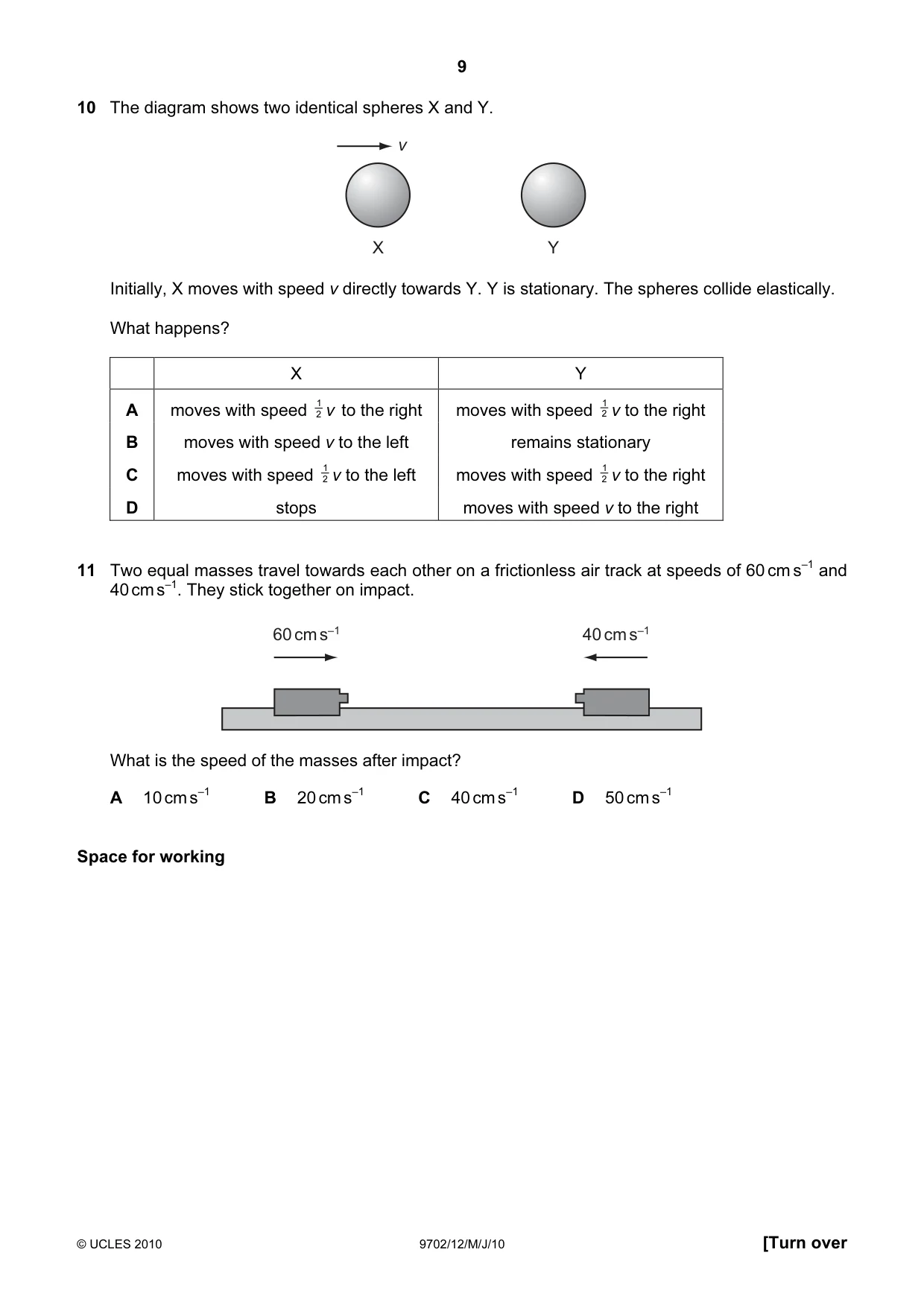 Cambridge A Level Physics 9702 2010 May/June Paper 1 · Variant 2 question paper, page 9 of 24