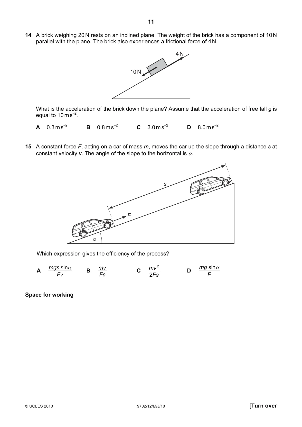 Cambridge A Level Physics 9702 2010 May/June Paper 1 · Variant 2 question paper, page 11 of 24