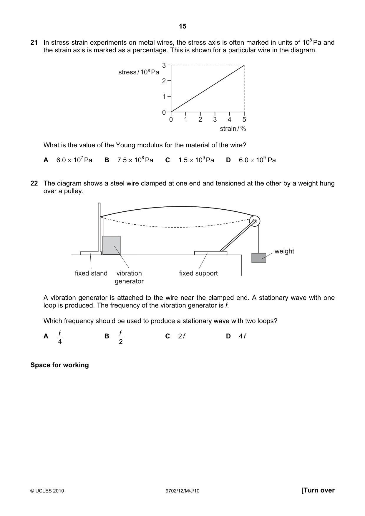 Cambridge A Level Physics 9702 2010 May/June Paper 1 · Variant 2 question paper, page 15 of 24