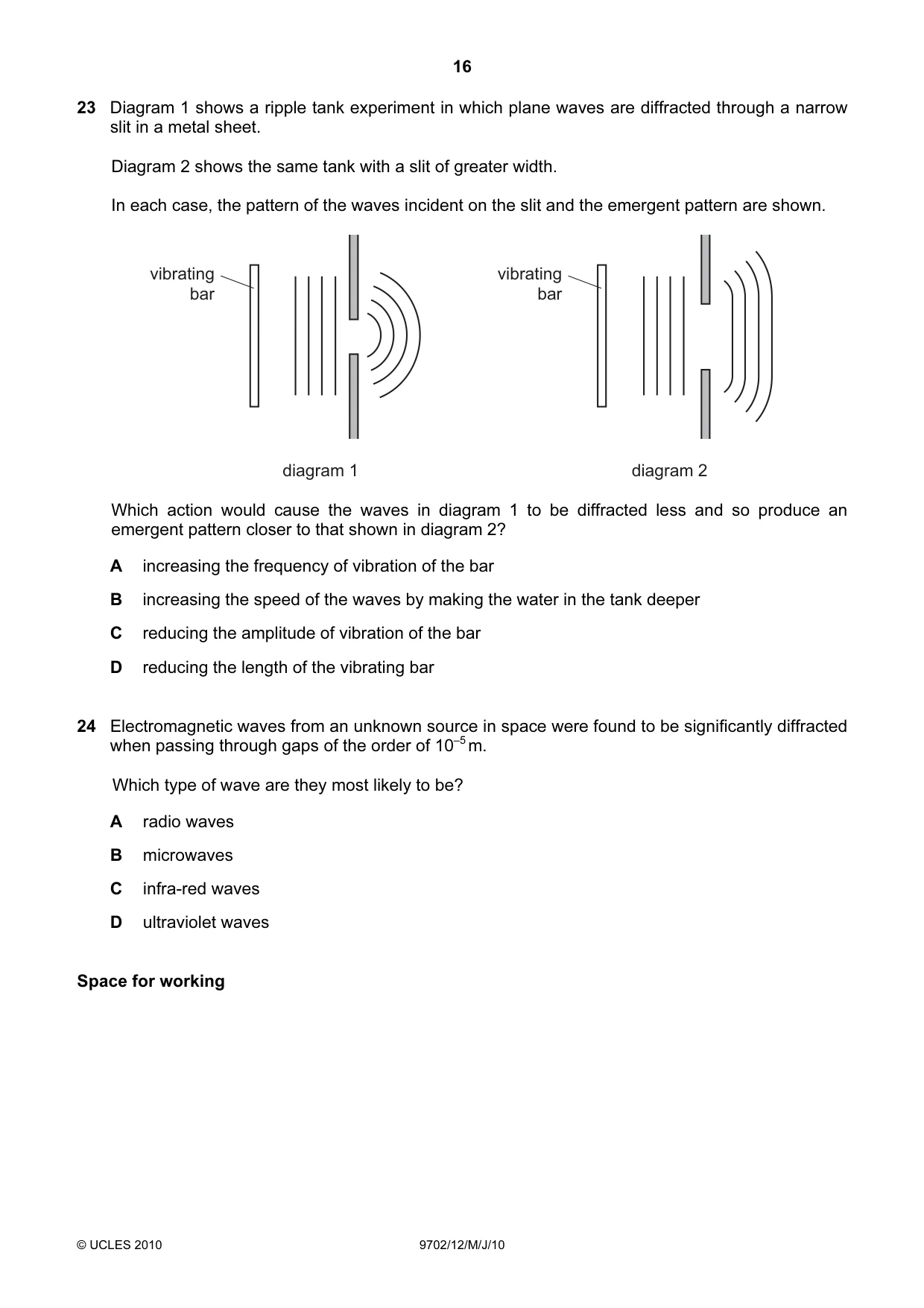Cambridge A Level Physics 9702 2010 May/June Paper 1 · Variant 2 question paper, page 16 of 24